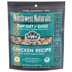 Emballage Northwest Naturals pratique pour les repas du chien en déplacement.