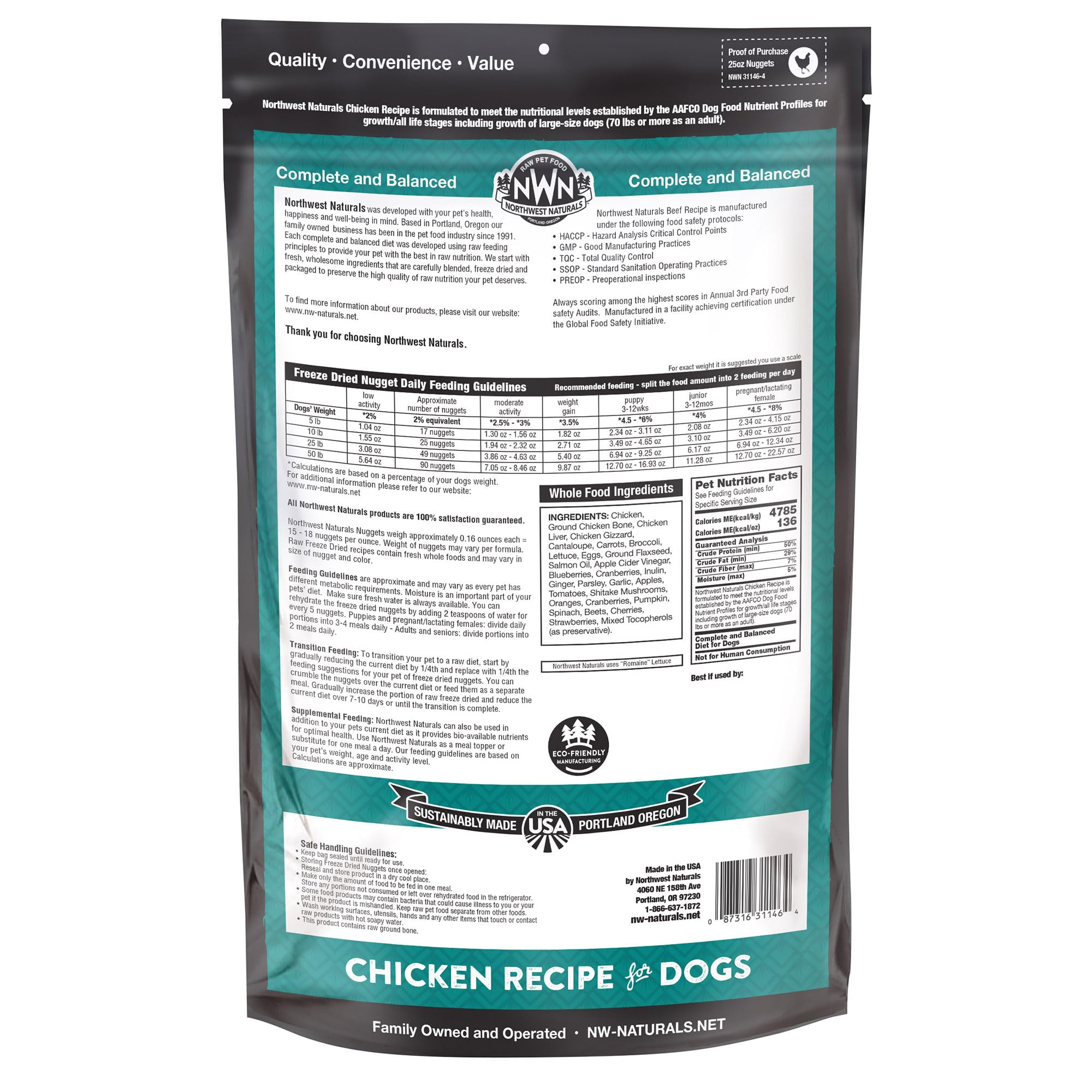 Northwest Naturals format 25 oz, pratique a transporter et ranger.