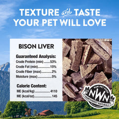 Northwest Naturals ingrédient unique foie-bison, source naturelle sans additifs.