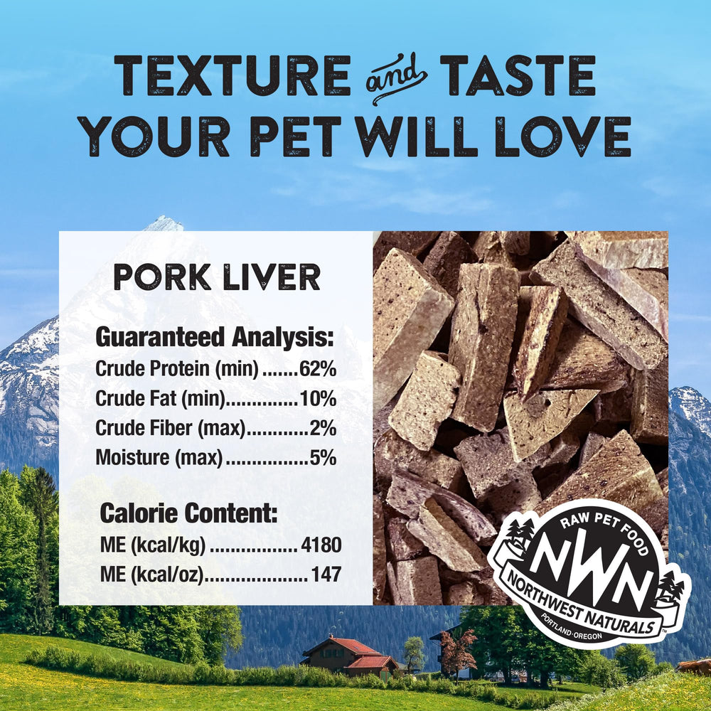 Northwest Naturals foie de porc, ingrédient unique pour une nutrition simple.