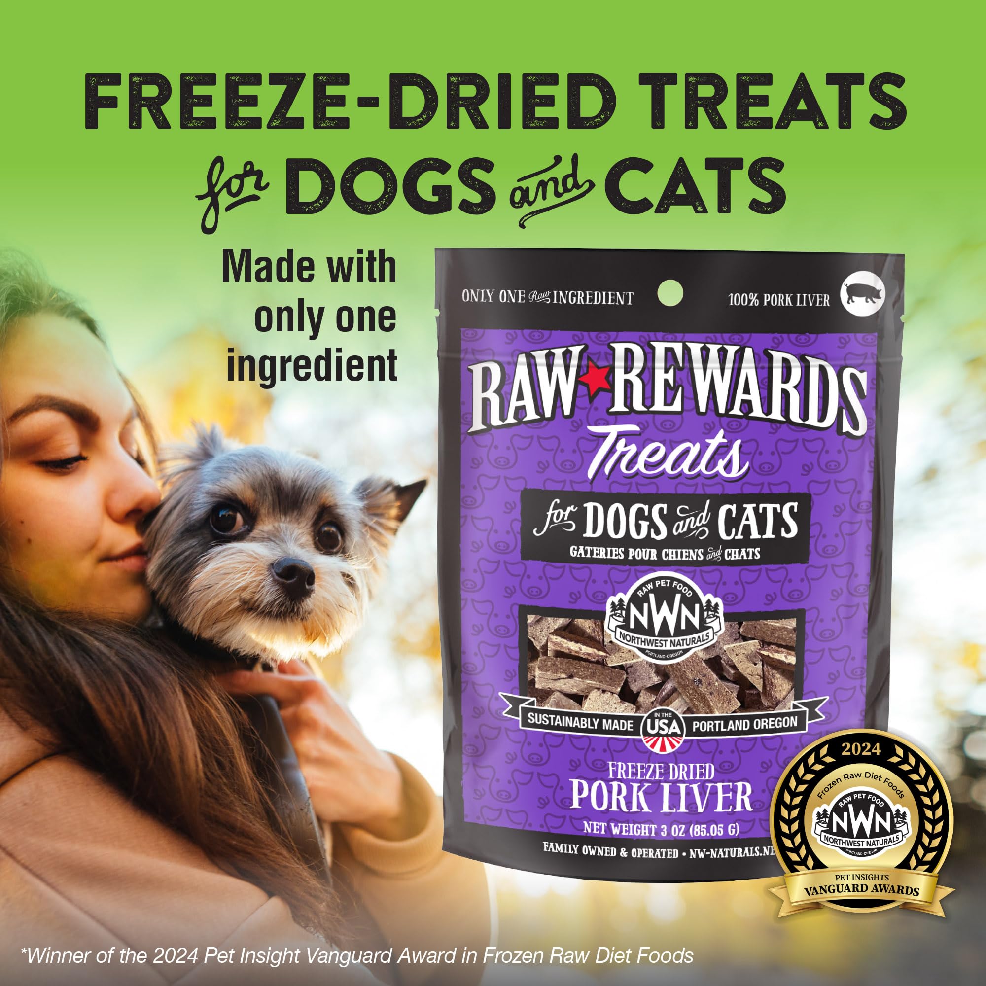 Northwest Naturals morceaux-miniatures pour chiens et chats, faciles à donner.