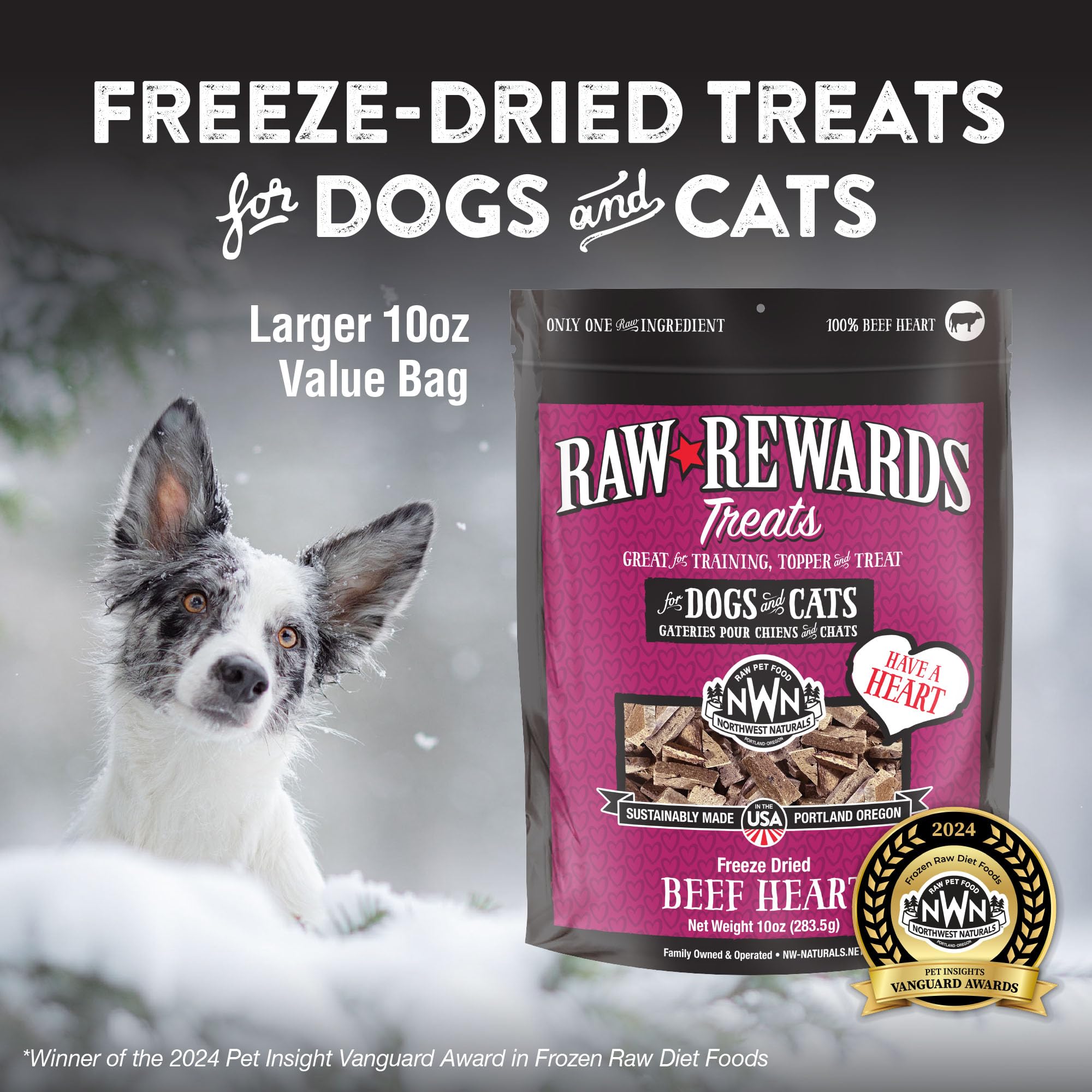Morceaux petits Northwest Naturals, appréciés par chiens et chats, faciles à partager.