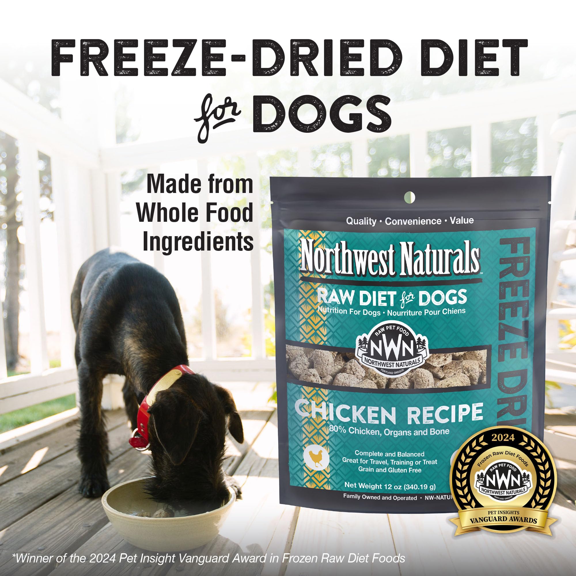 Petites bouchées Northwest Naturals au poulet, faciles à mâcher pour tous les chiens.