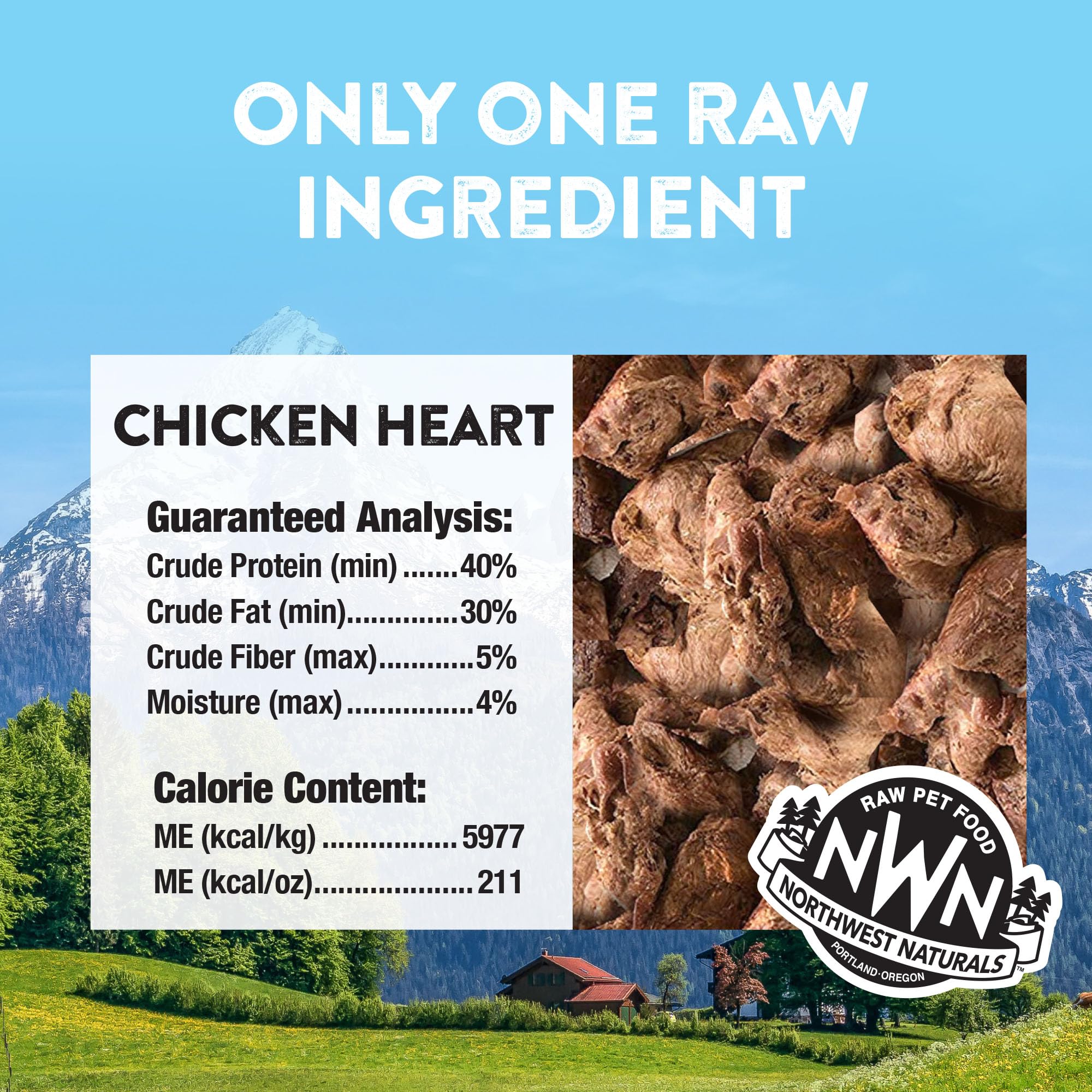 Northwest Naturals Protéine unique – cœur de poulet, simplicité alimentaire.