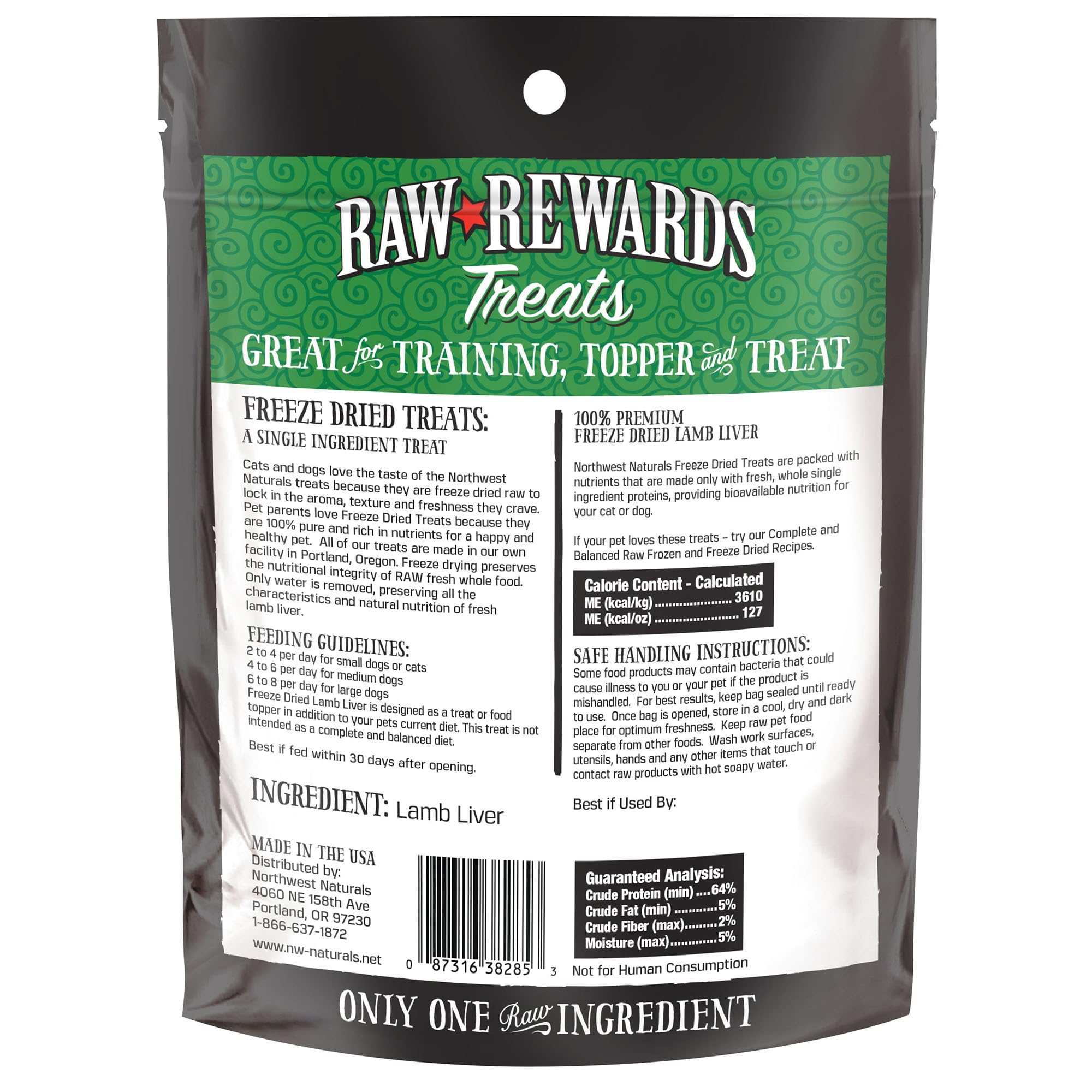 Production éthique contrôlée par l'USDA – Northwest Naturals Raw Rewards.