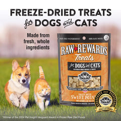 Northwest Naturals Raw Rewards sachet lyophilisé pratique pour voyages et sorties avec animaux.