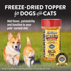Northwest Naturals Topper œuf de poulet lyophilisé, doseuse facile pour doser l'alimentation.