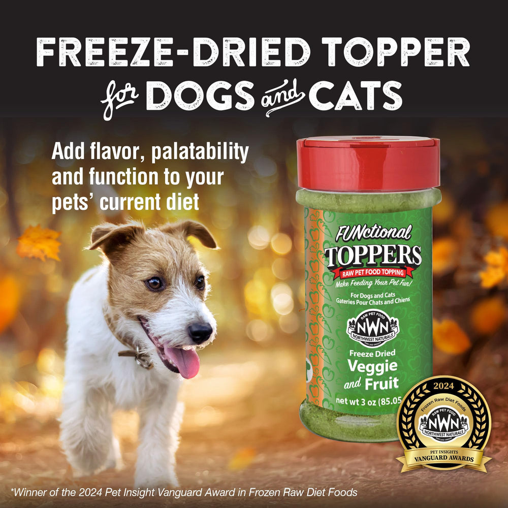 Northwest Naturals Topper servi dans un bol, stimule l'appétit des chiens et chats.