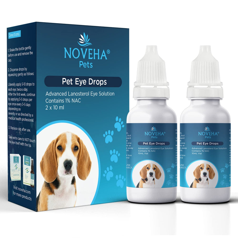 NOVEHA Pet Drops : bouteille 2x10 ml pour les yeux des animaux et le confort