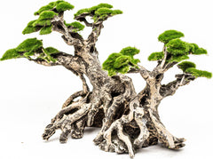 Novelsite bonsai avec mousse fausse, décor zen pour aquarium.
