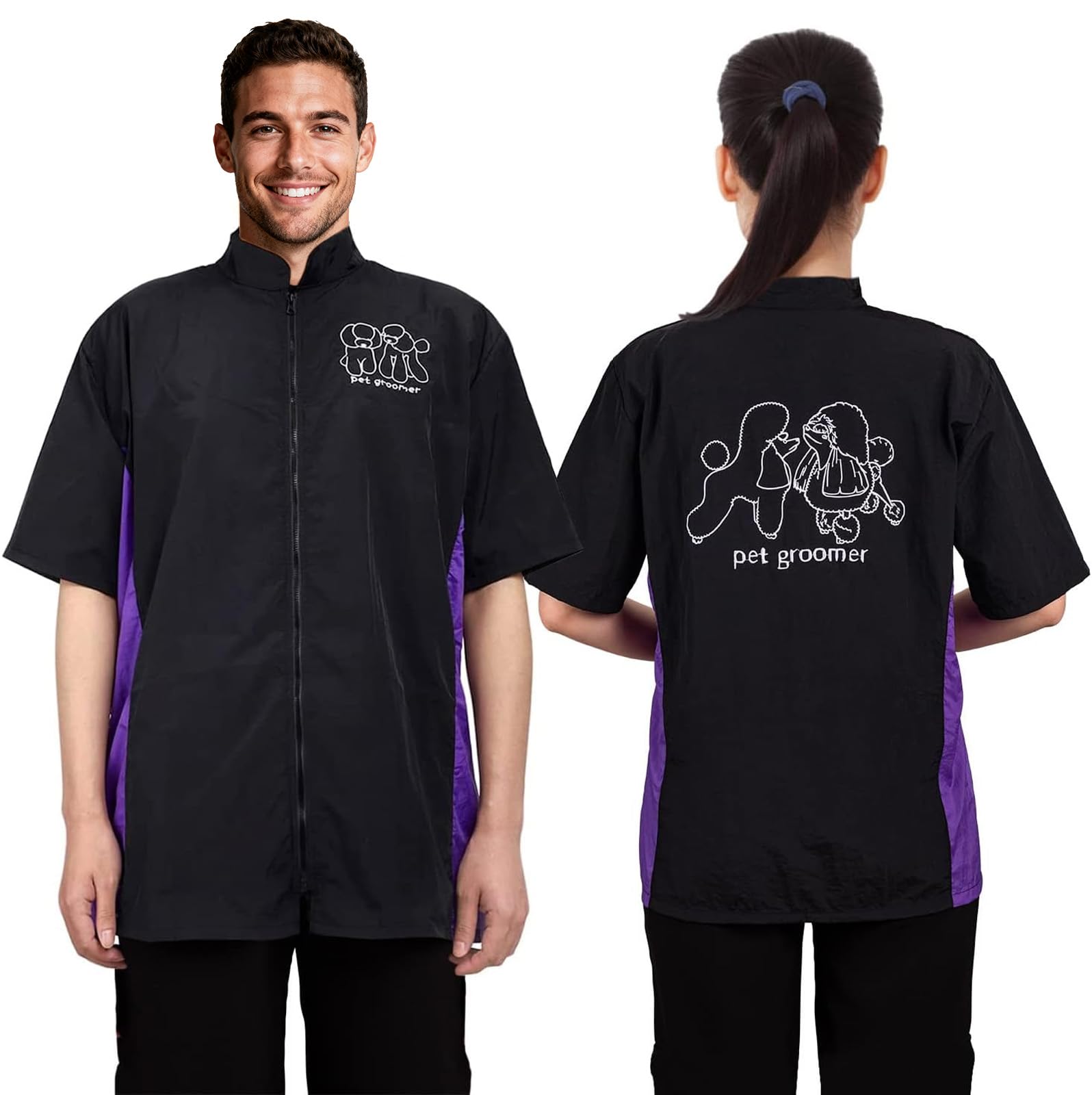 Noverlife veste de toilettage pour animaux, fermeture frontale pratique et rapide à enfiler.