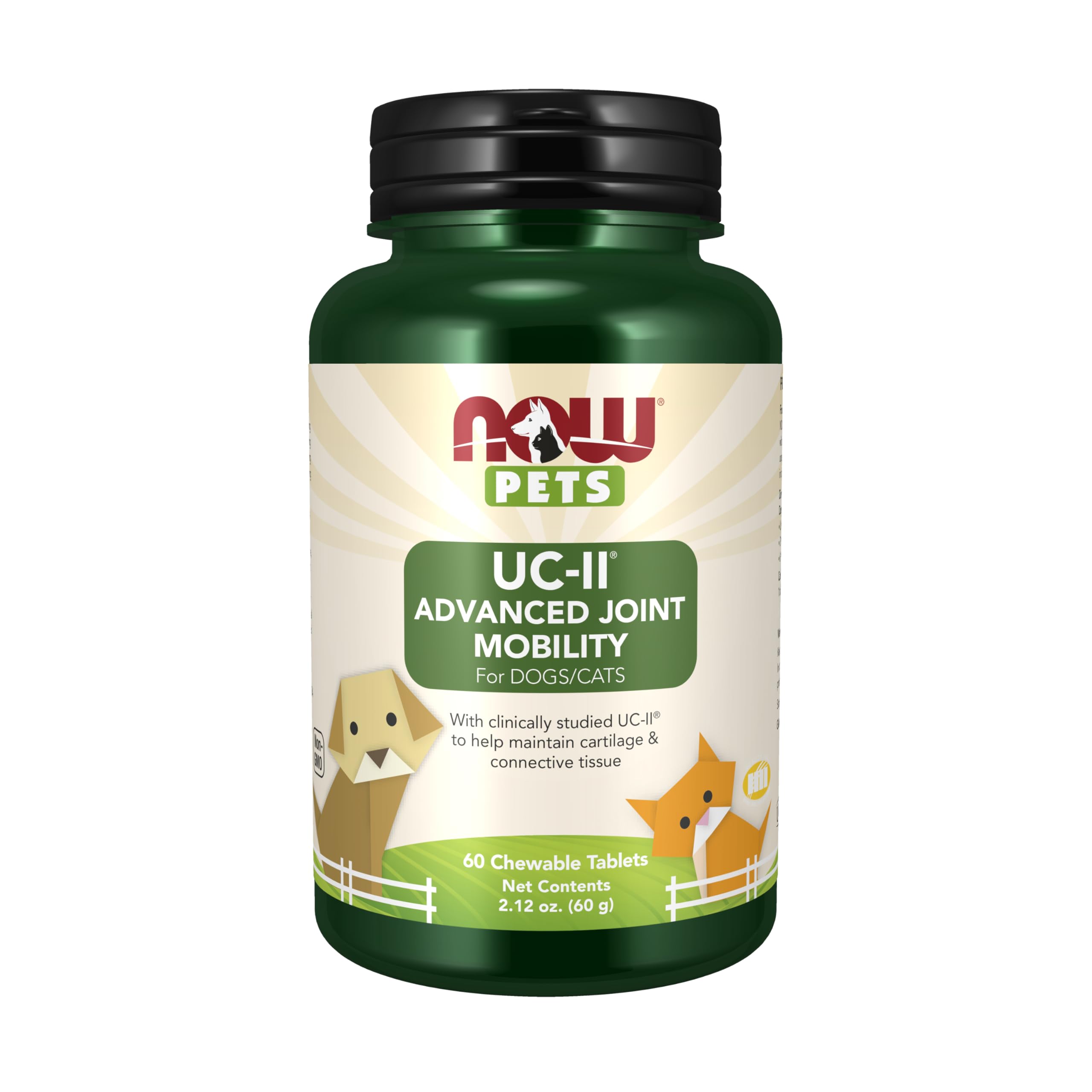 NOW Pets UC-II, comprimés à mâcher, soutien potentiel à la mobilité articulaire.