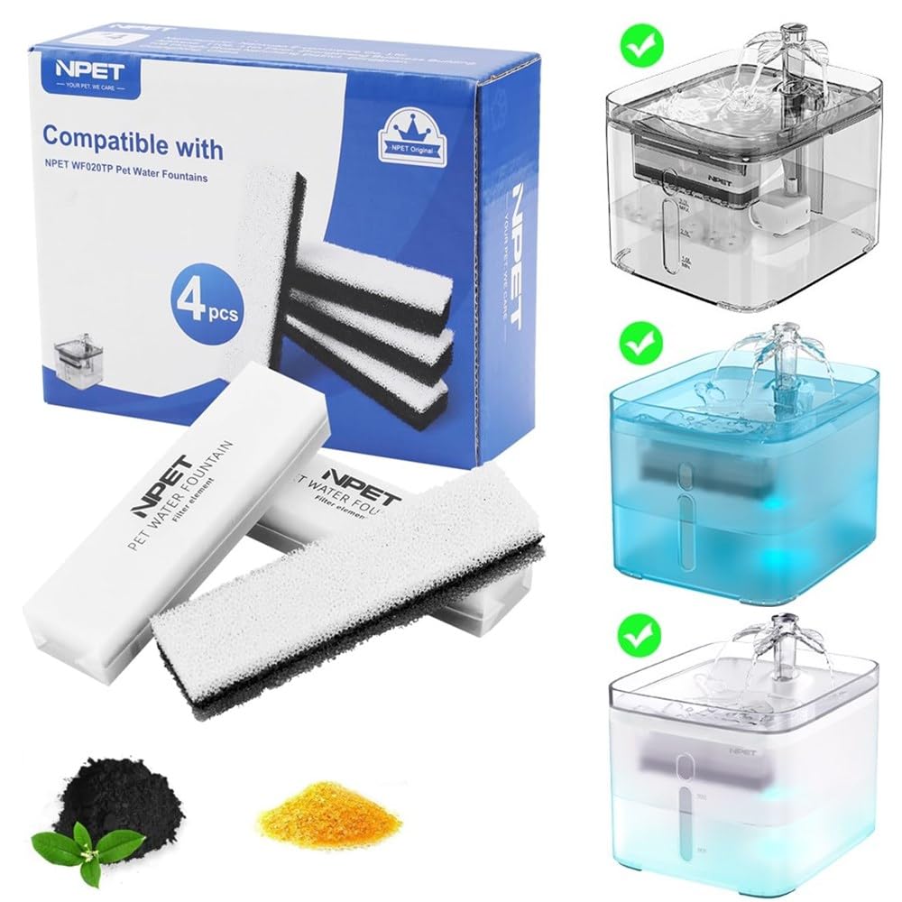 NPET filtre remplacement WF020TP pour fontaine, filtration efficace et eau plus propre