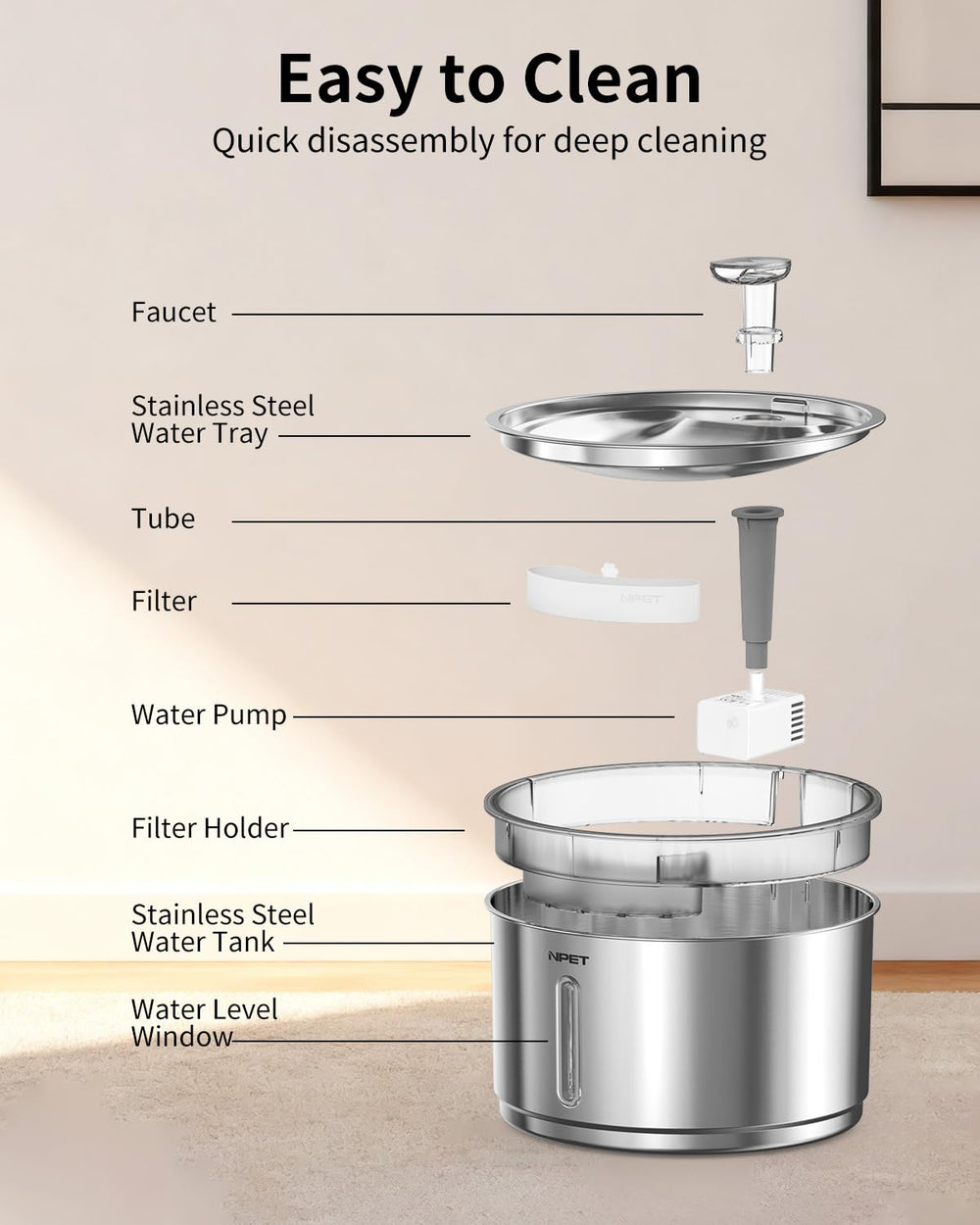 Filtration polyvalente NPET pour eau propre et agréable à boire