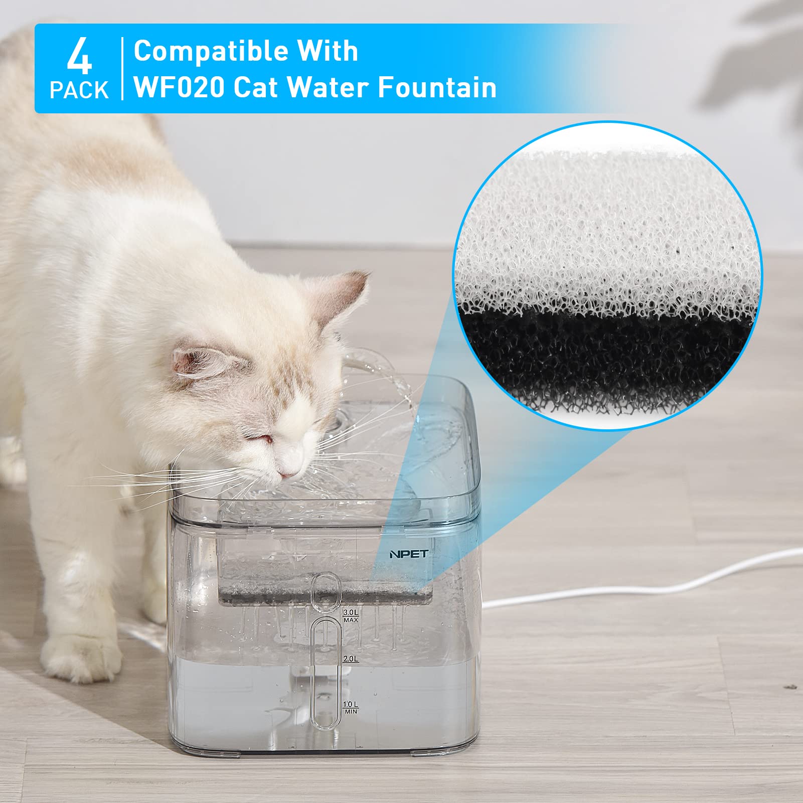 Fontaine NPET pour animaux, eau plus pure et agréable à boire