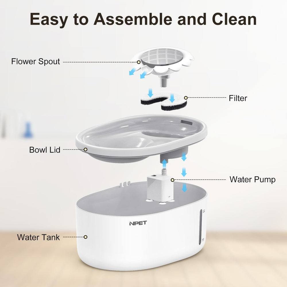 NPET montage-rapid-fontaine-eau-chat simplifie l'installation pour les propriétaires