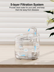 NPET WF050 distributeur d'eau silencieux pour animaux, parfait pour foyer multi-animaux