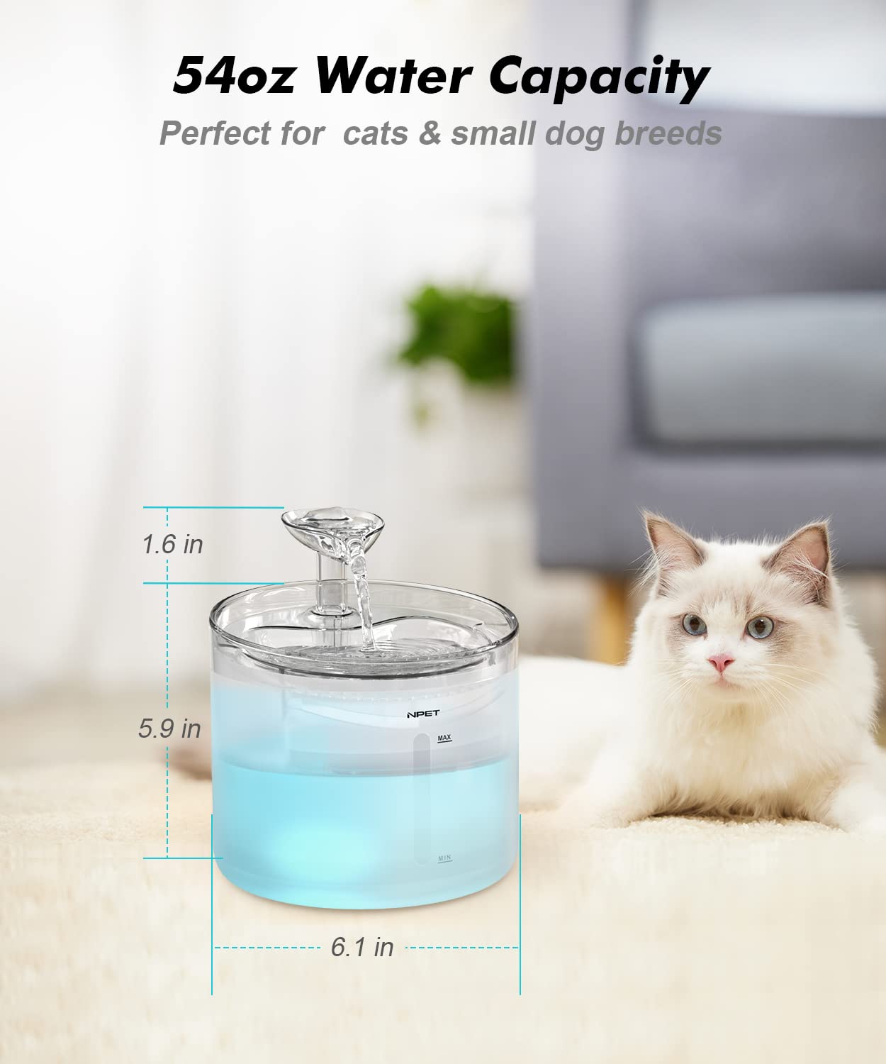 NPET WF100 disponible en blanc, bleu et noir pour votre intérieur.