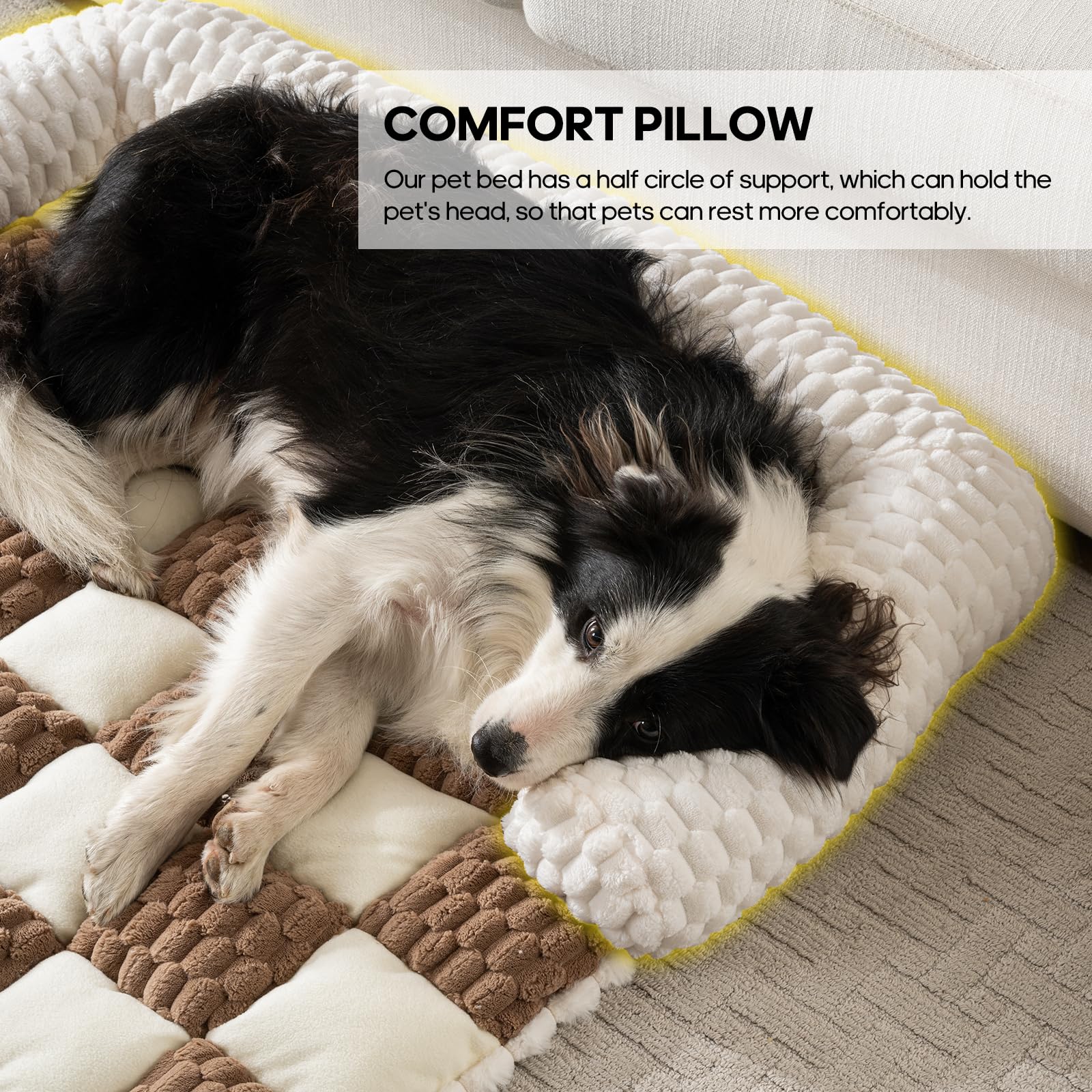 Npetrsnug oreiller mémoire confort canapé chien, soutien du cou.