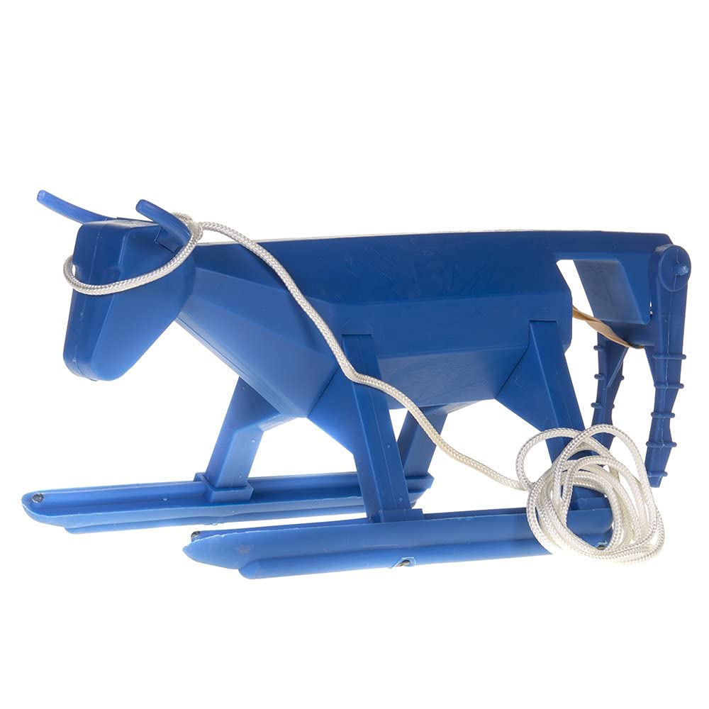 Circle R Original Cowboy Toy bleu, utile pour s'entraîner au lancer du lasso sur un bureau ou à la maison.