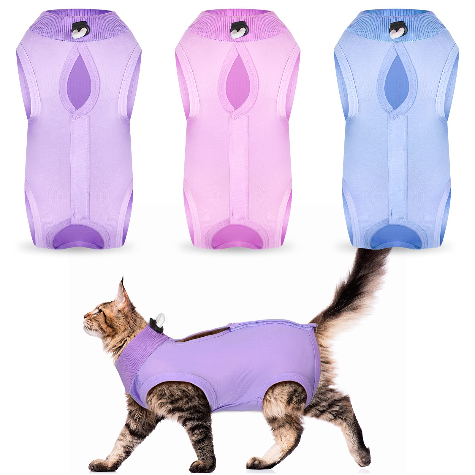 Nuanchu kit trois pièces pyjama chat bleu, confort et sécurité