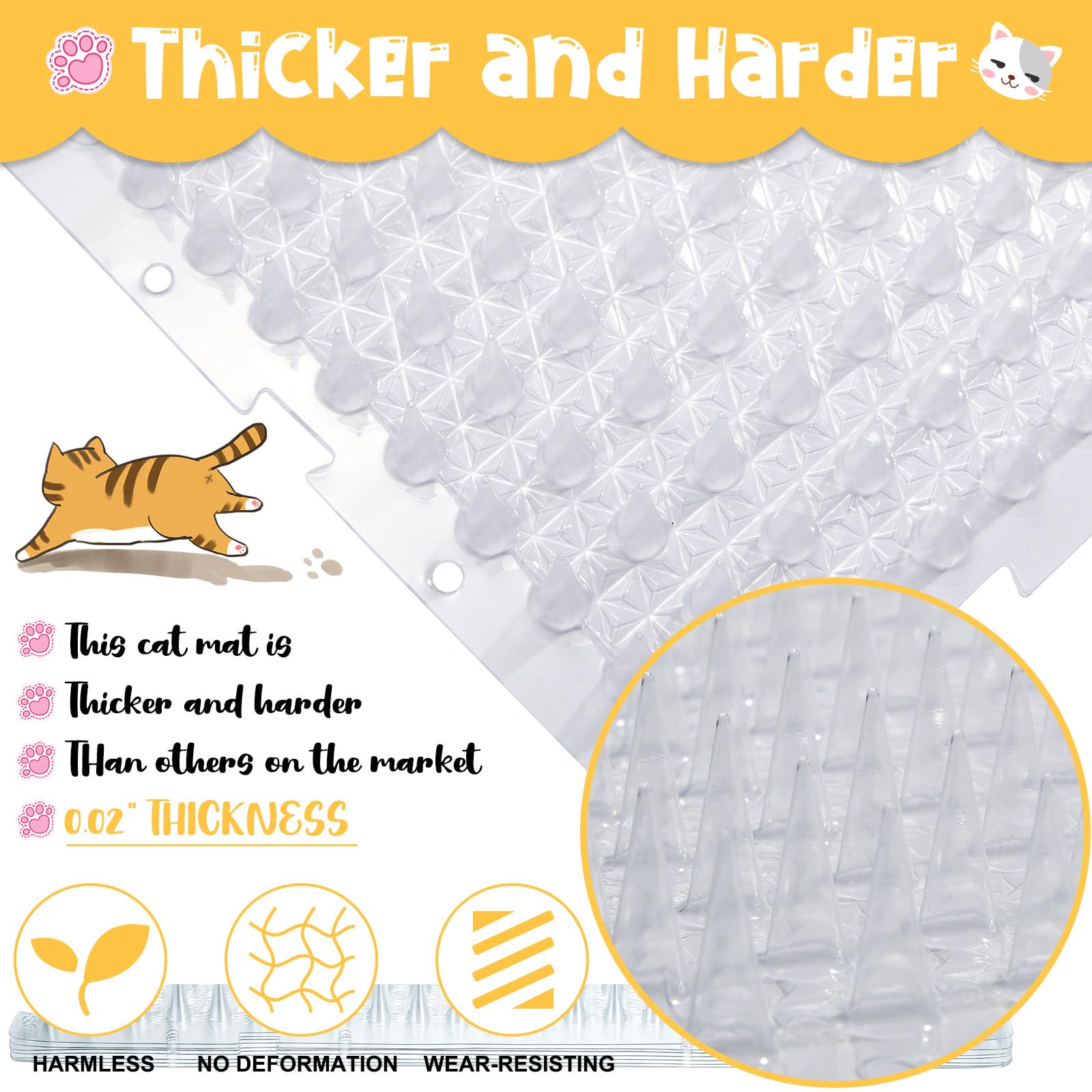 Nuanchu tapis dissuasion chat transparent dans le jardin, protège les plantes.