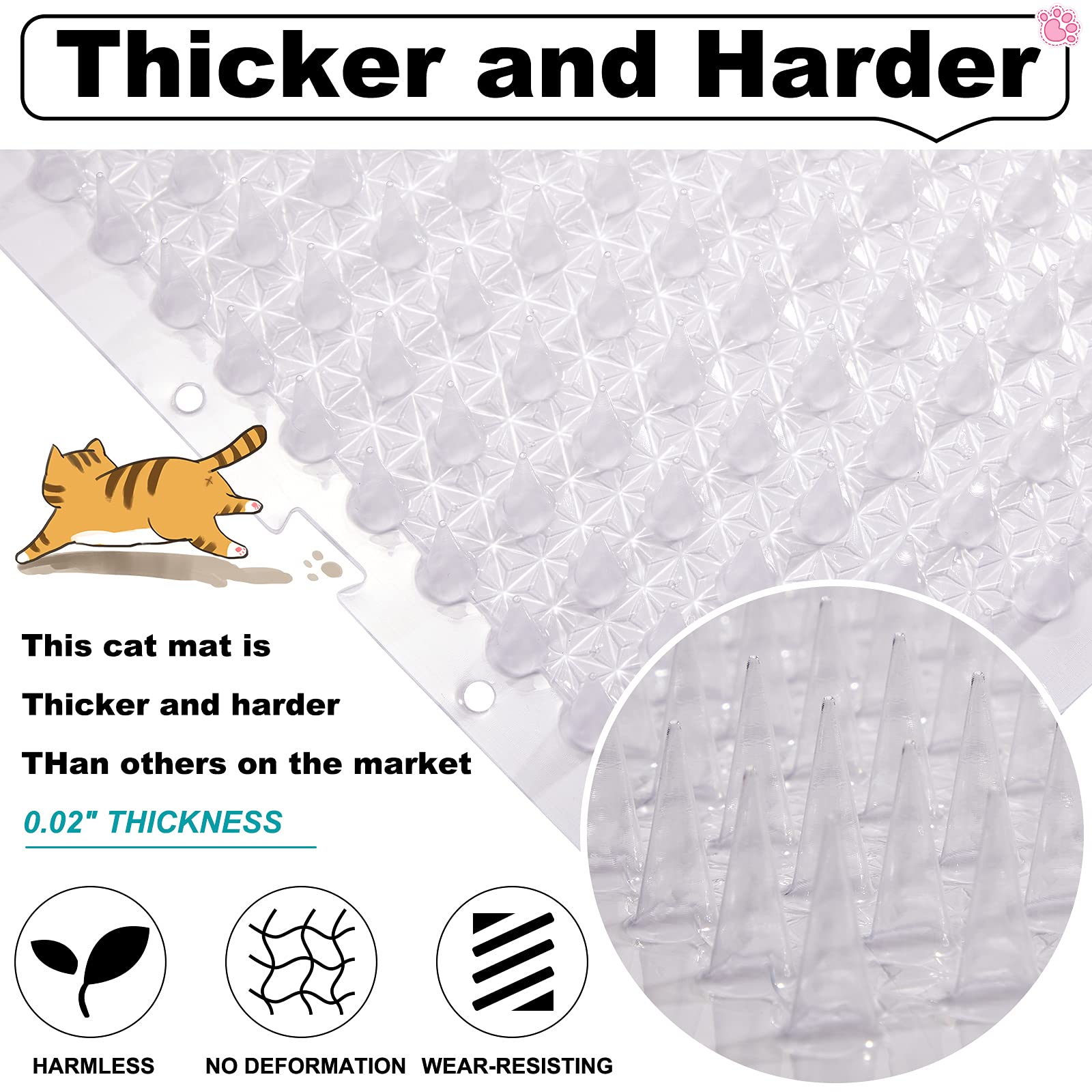 Nuanchu ensemble de 16 tapis répulsifs pour chats