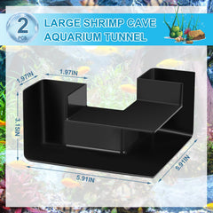 Nuanchu tunnel noir en plastique, contraste attractif avec plantes et poissons colorés.