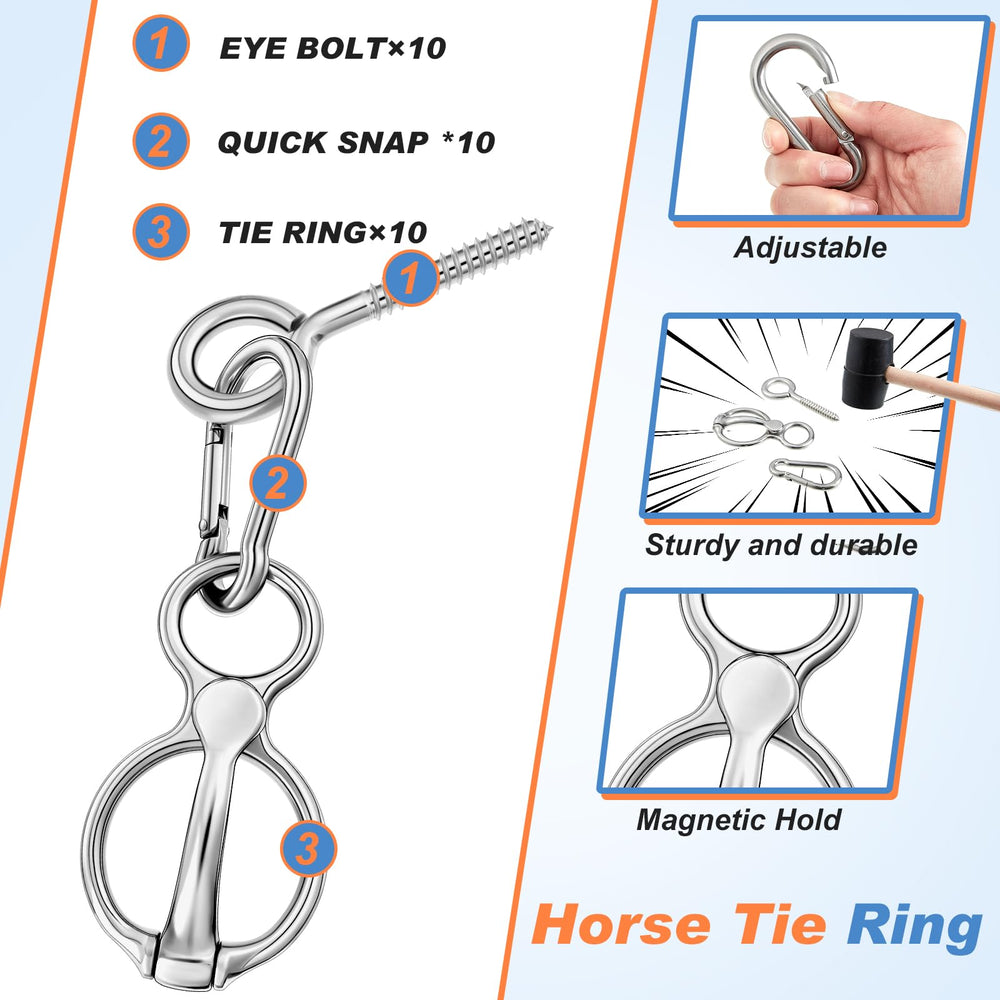 Nuenen mousquetons cheval en inox, attache rapide et sûre.