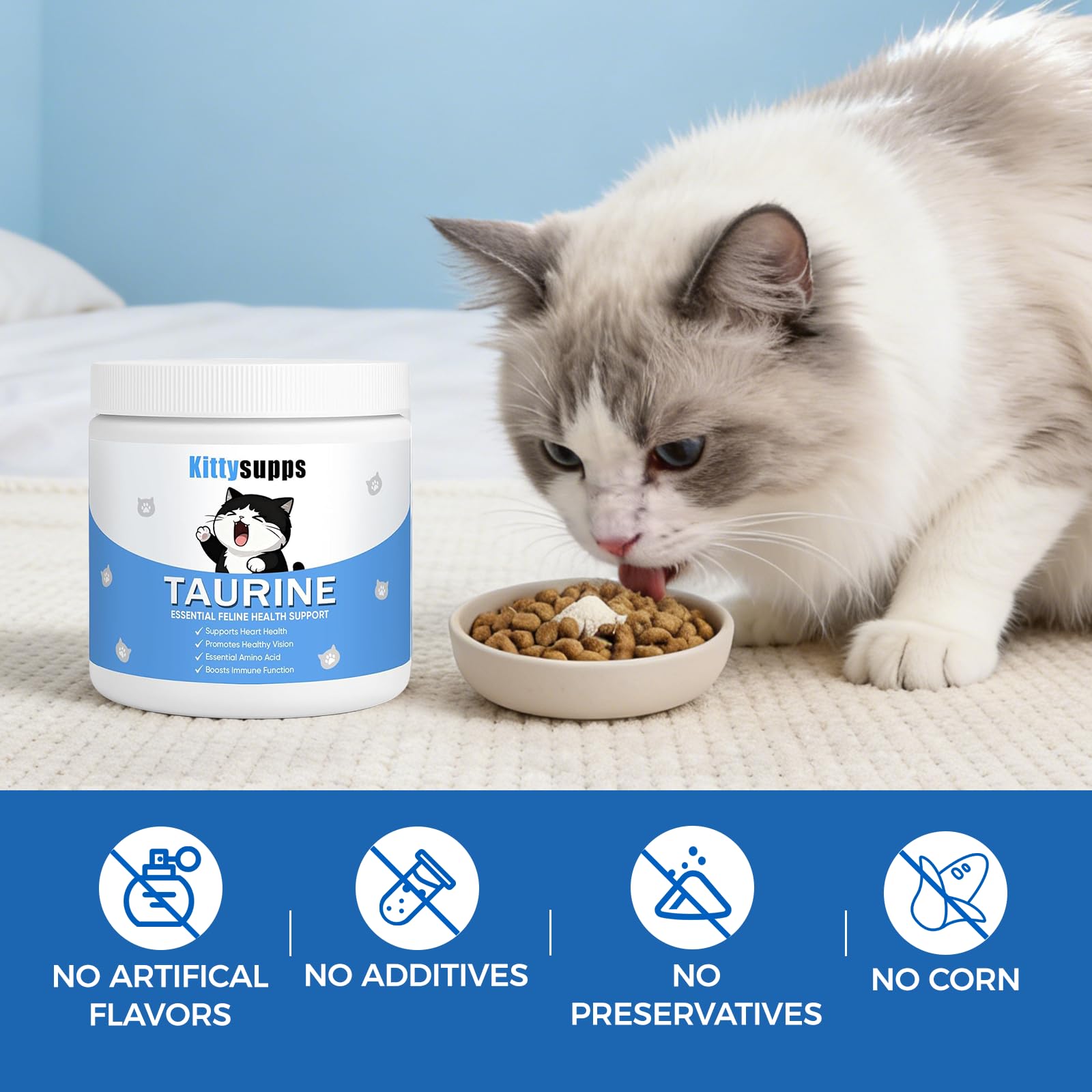 Nukupuns Taurine Poudre : adapté chaton, adulte et senior.
