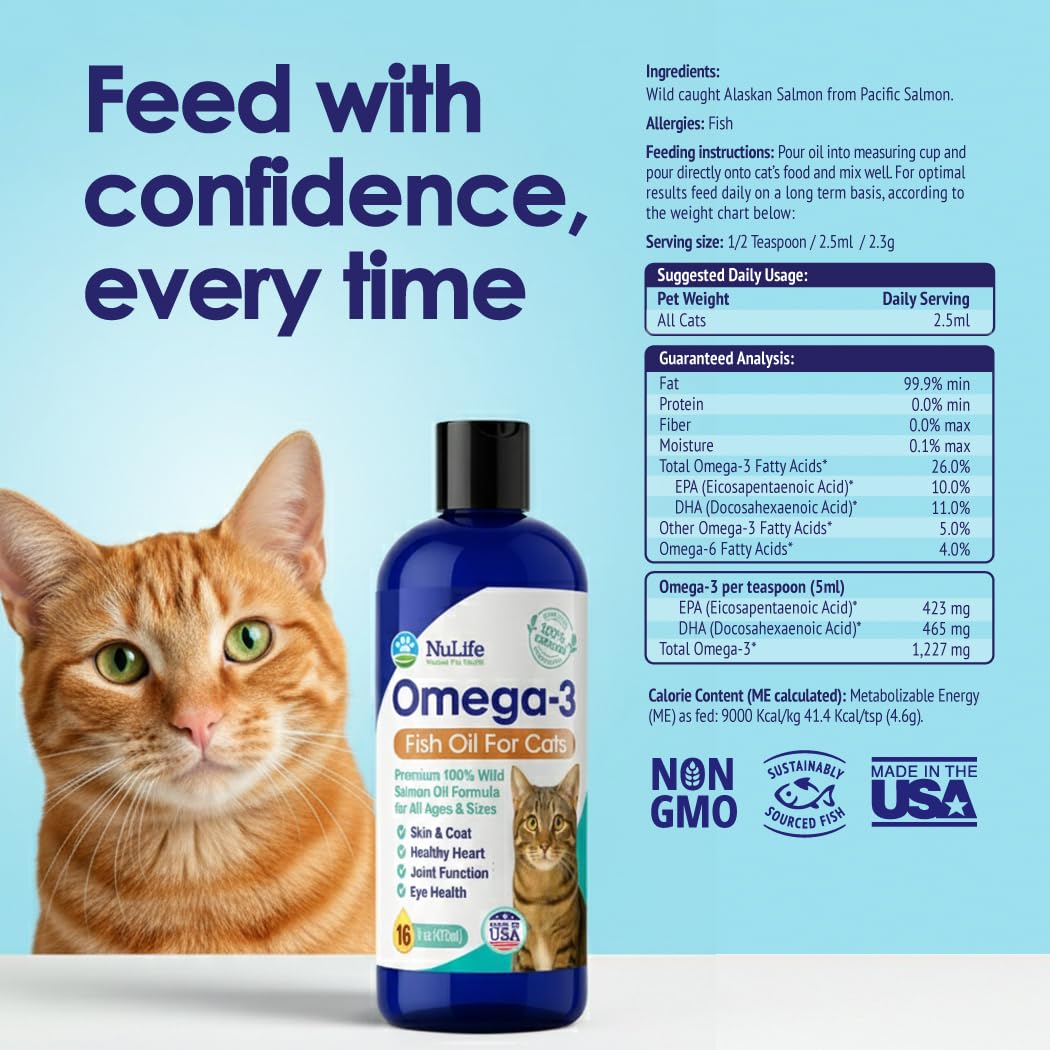 NuLife Omega3 Chat — source durable et respectueuse des océans.
