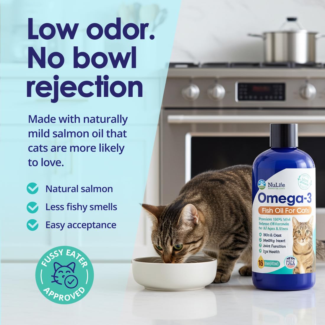 NuLife Omega3 Chat — dosage quotidien simple et propre.