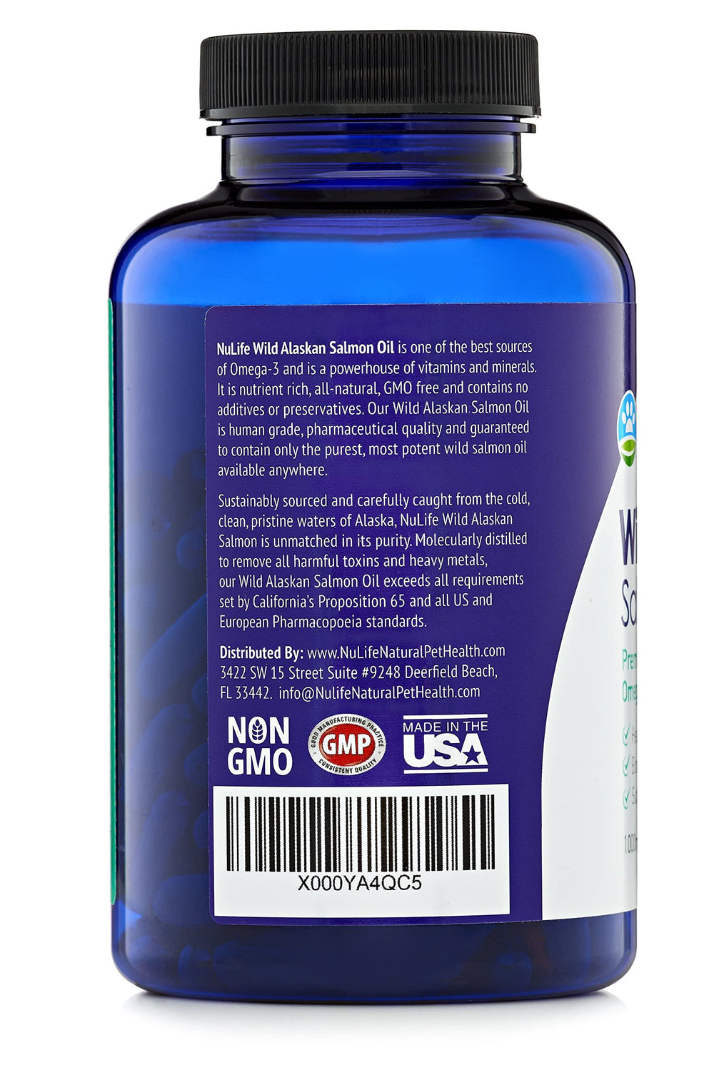 NuLife huile saumon Alaska: utilisation quotidienne pratique pour chiens actifs et en forme.