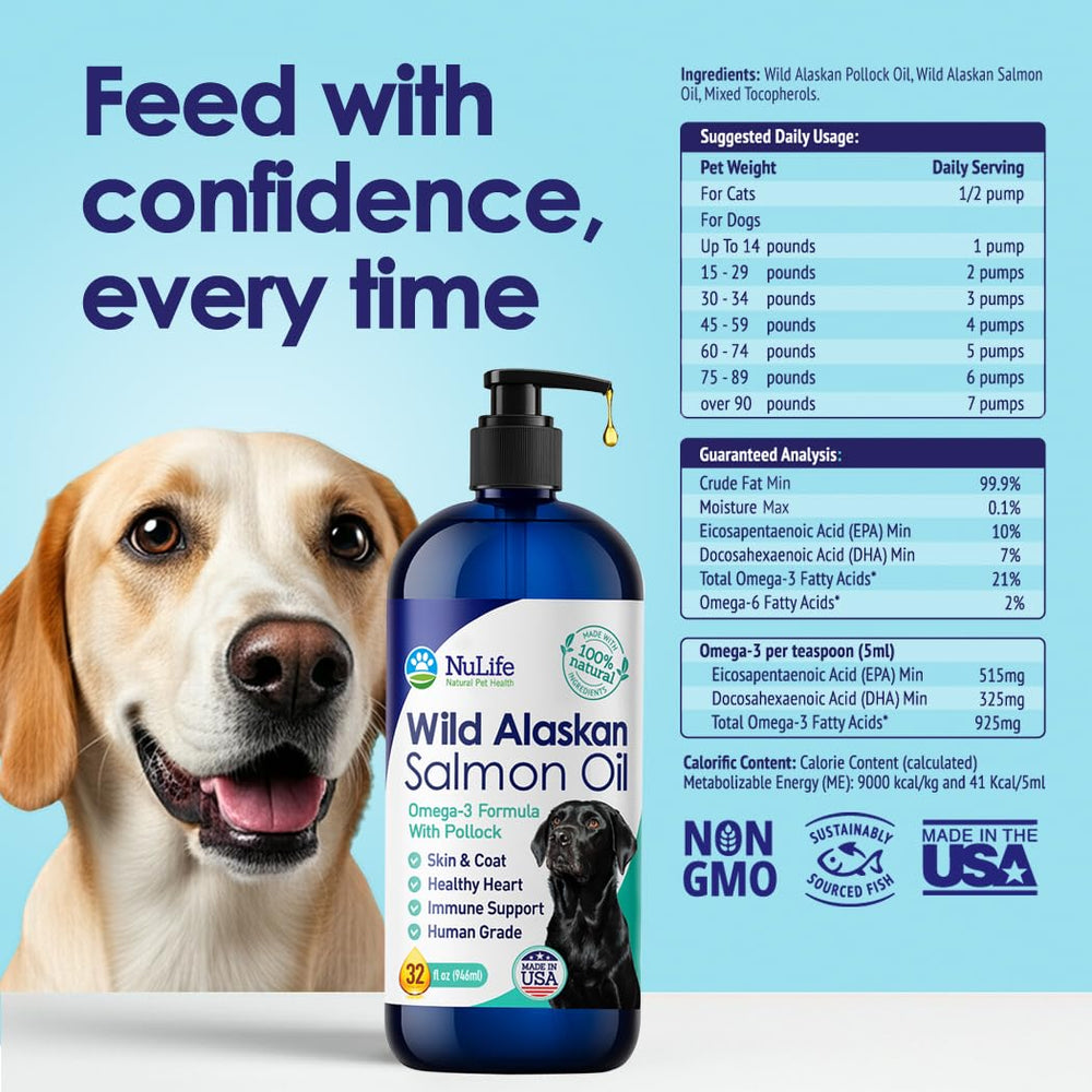 NuLife huile saumon alaskien pour chien – cœur et cerveau soutenus par EPA DHA