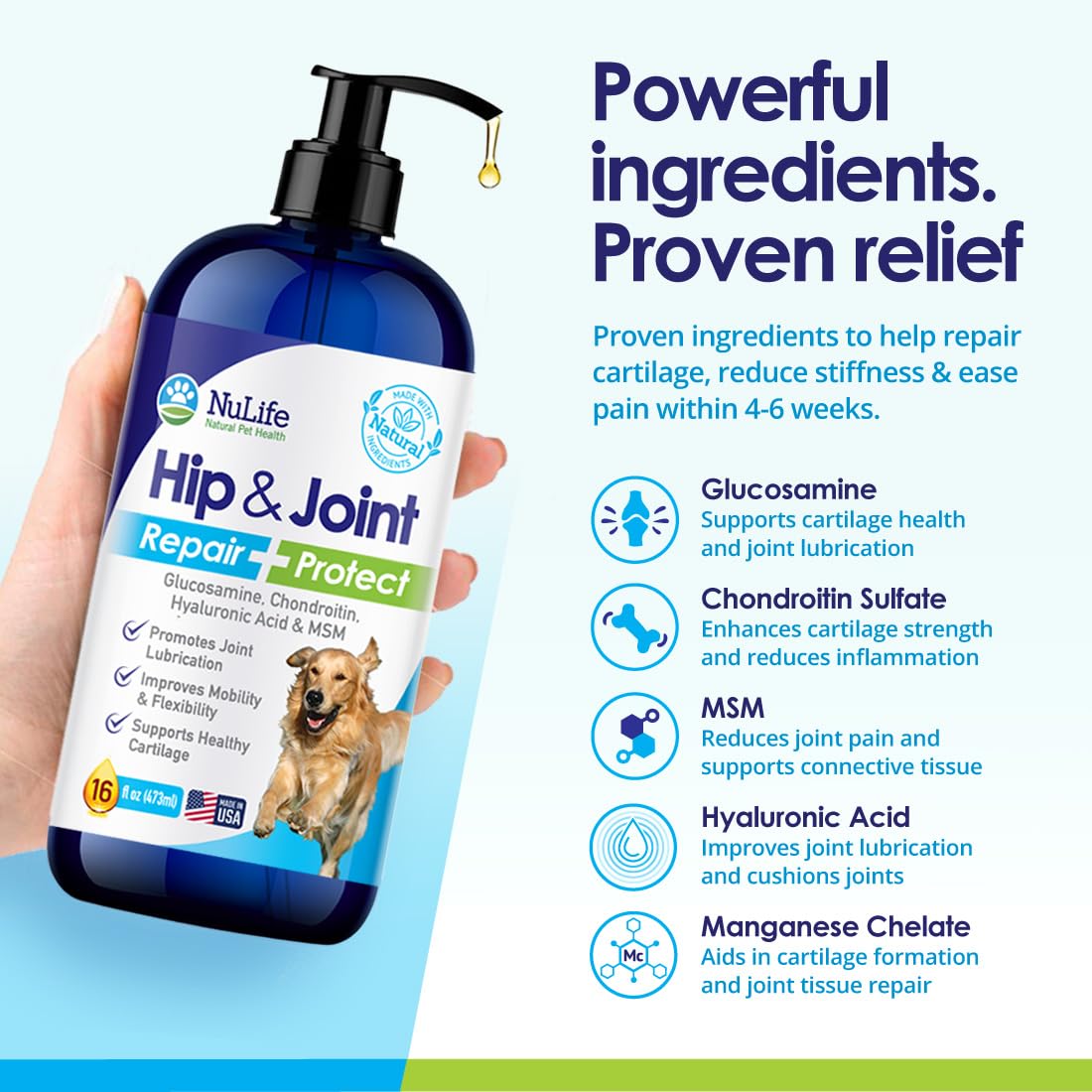 NuLife Naturel Santé composition chondroitine MSM hyaluronique — soutien articulations.