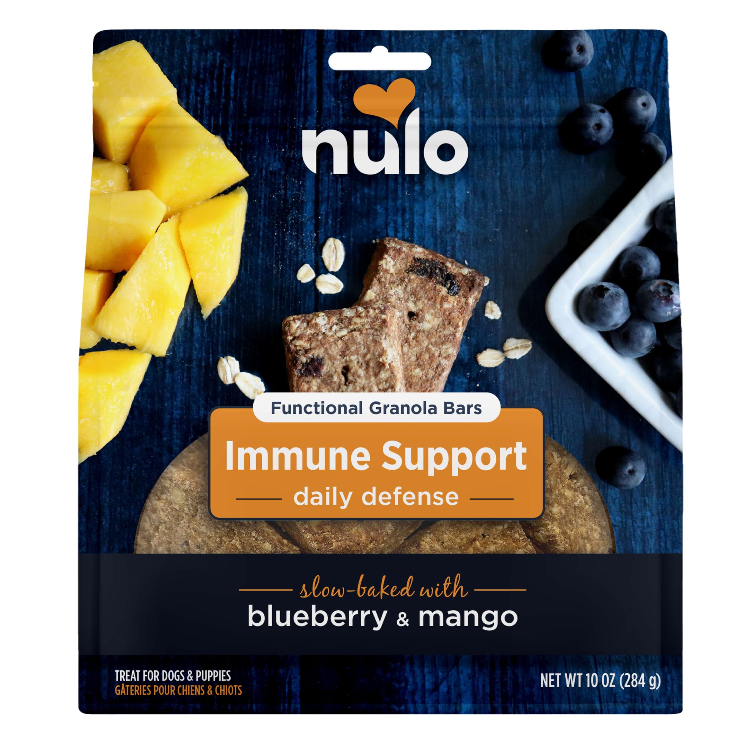Barres granola Nulo pour chien avant cuisson, friandise savoureuse et saine.
