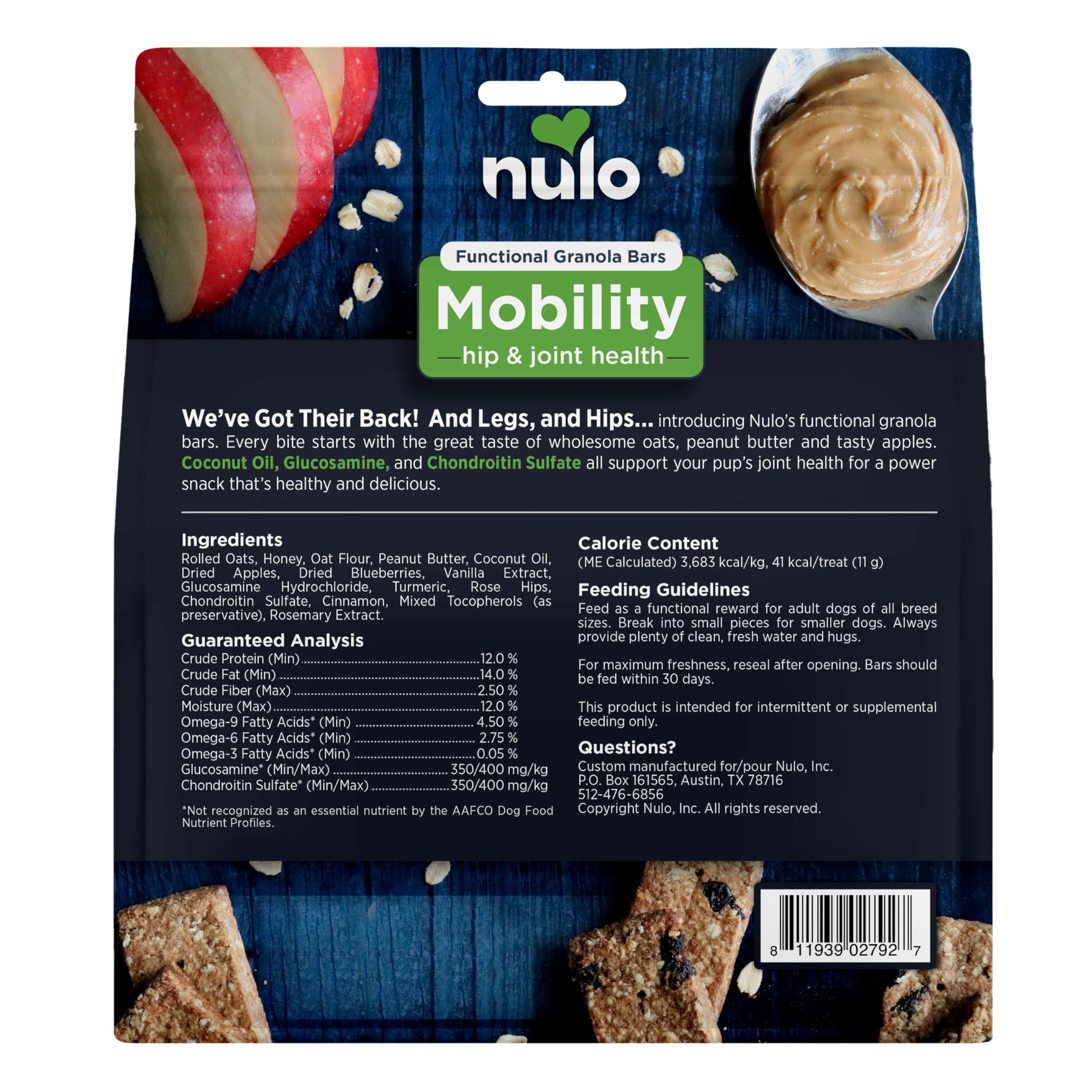 Nulo barres granola functionnelles dégustation chien – récompense équilibrée après exercice