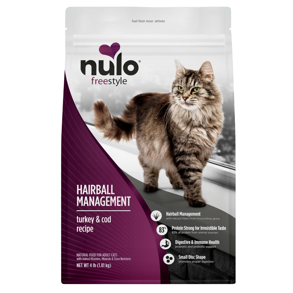 Nulo Freestyle chat – boules poil et digestion potentielle.
