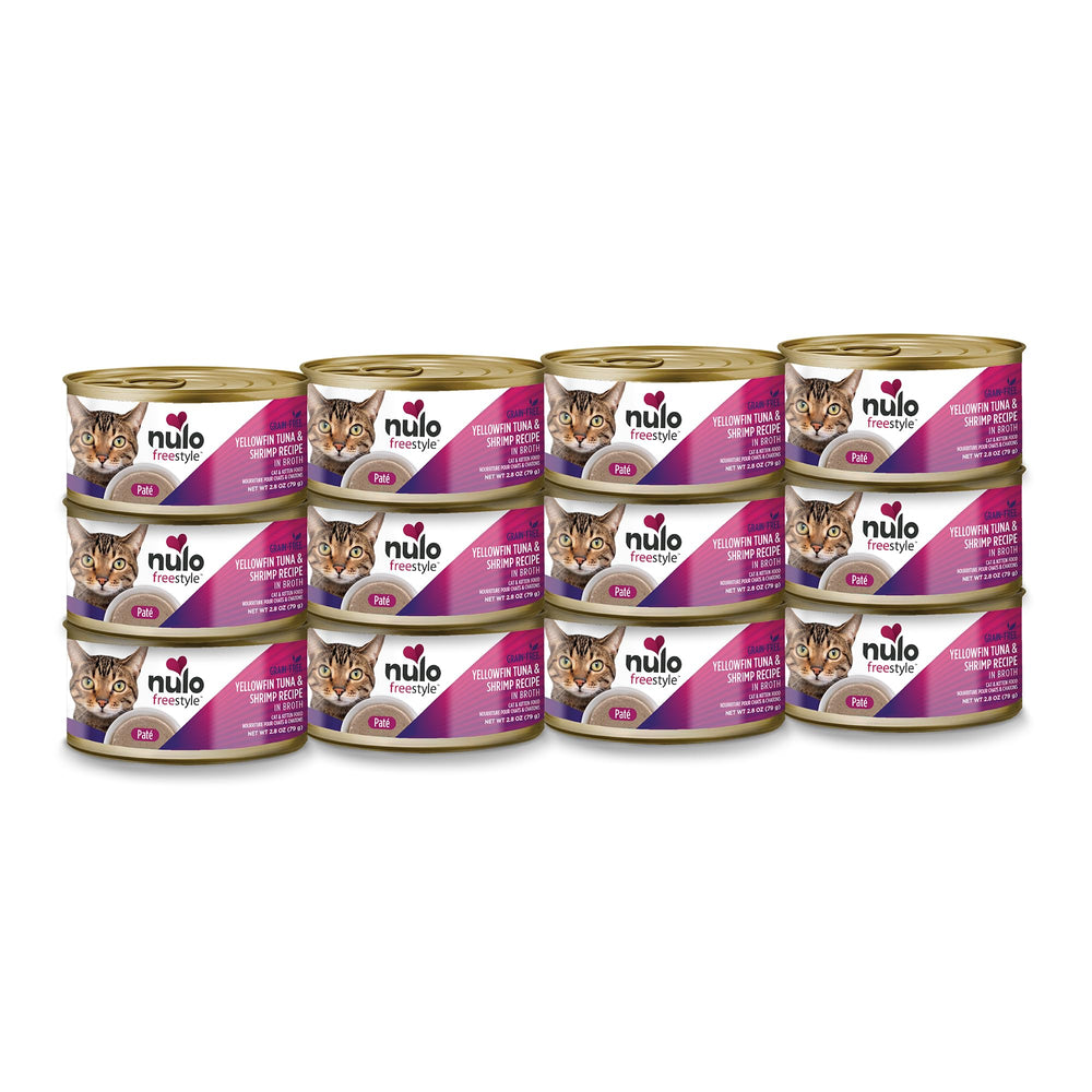 Nulo Freestyle Chat Pate thon jaune et crevettes, portion protéinée pour chat