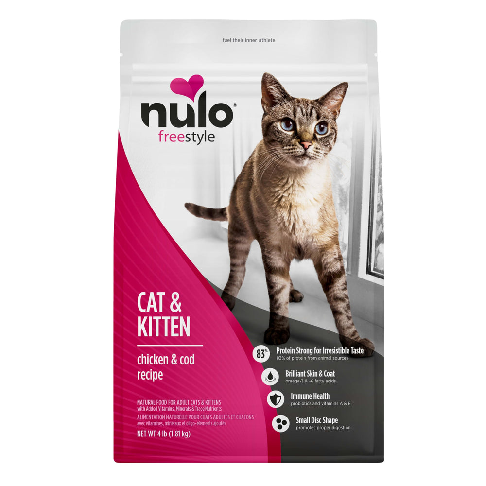 Nulo FreeStyle chat et chaton – emballage 4lb, pratique pour démarrer l’alimentation quotidienne.