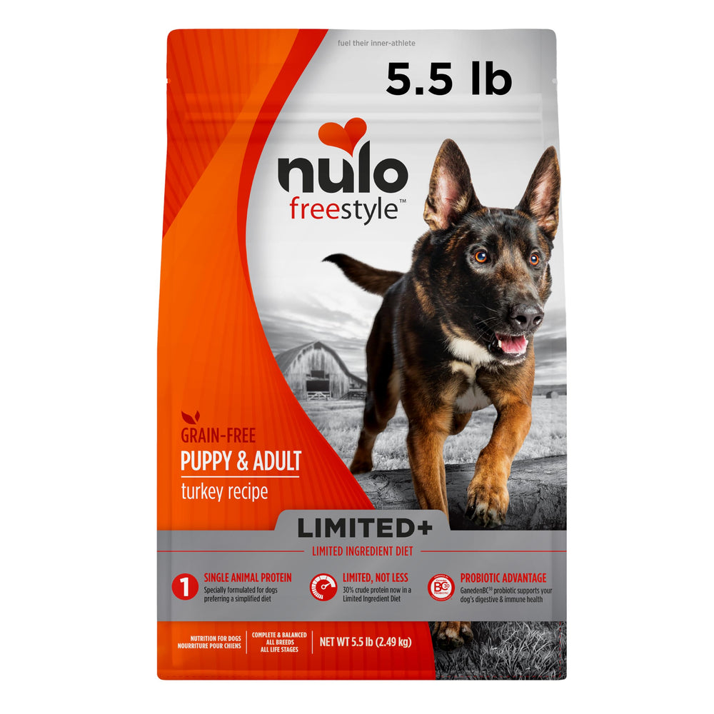 Nulo Freestyle Limited+ Dinde, sac 5,5 lb : repas pratique pour tous les chiens.
