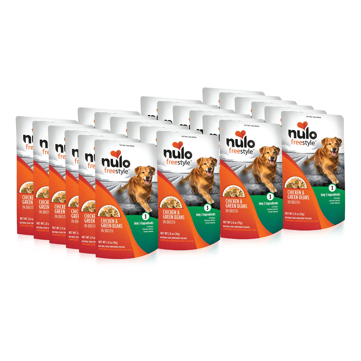 Nulo Freestyle poulet effiloché dans le bouillon, texture tendre et goût naturel.