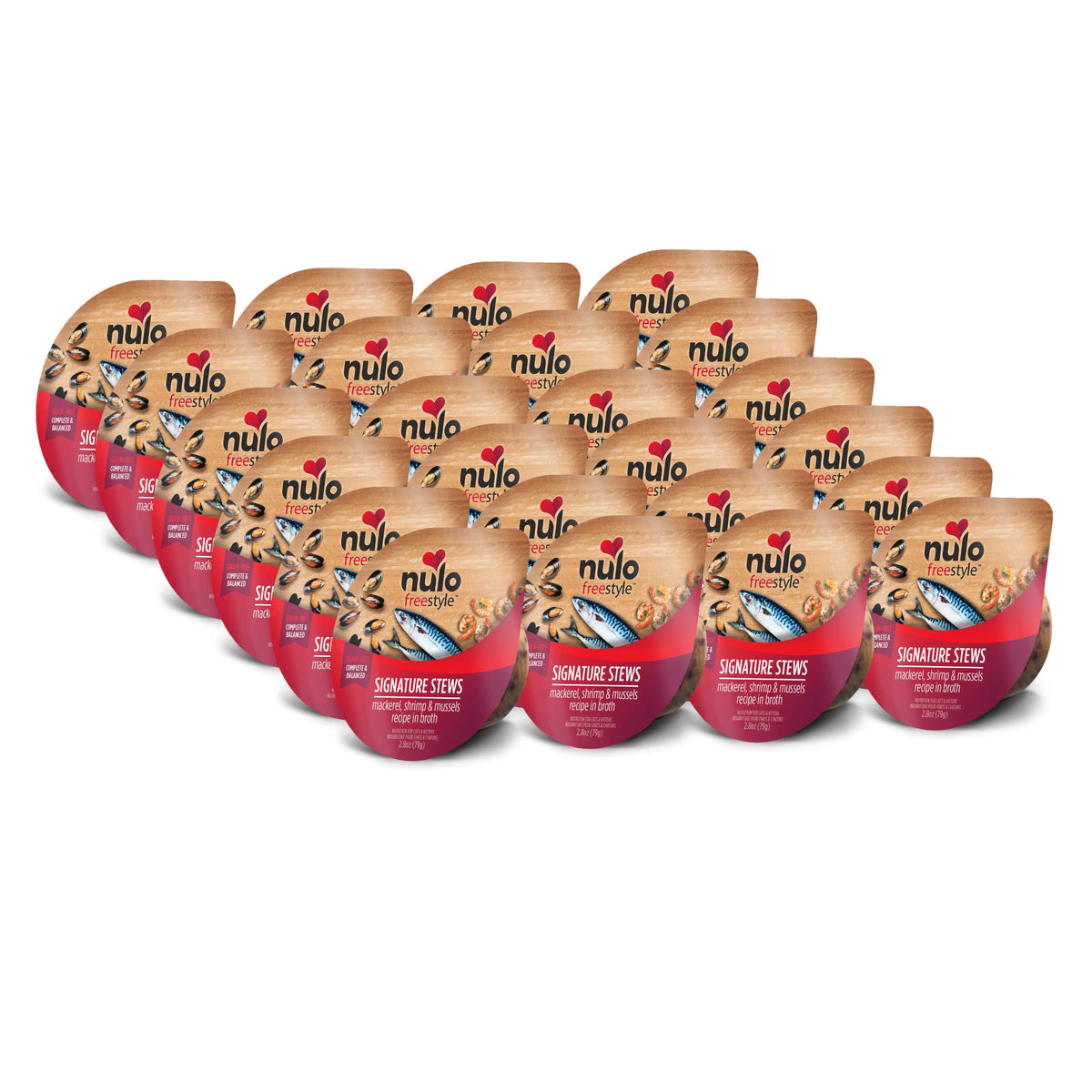 Nulo Freestyle Ragout Maquereau-Crevettes-Moules, protéines animales pour chats.