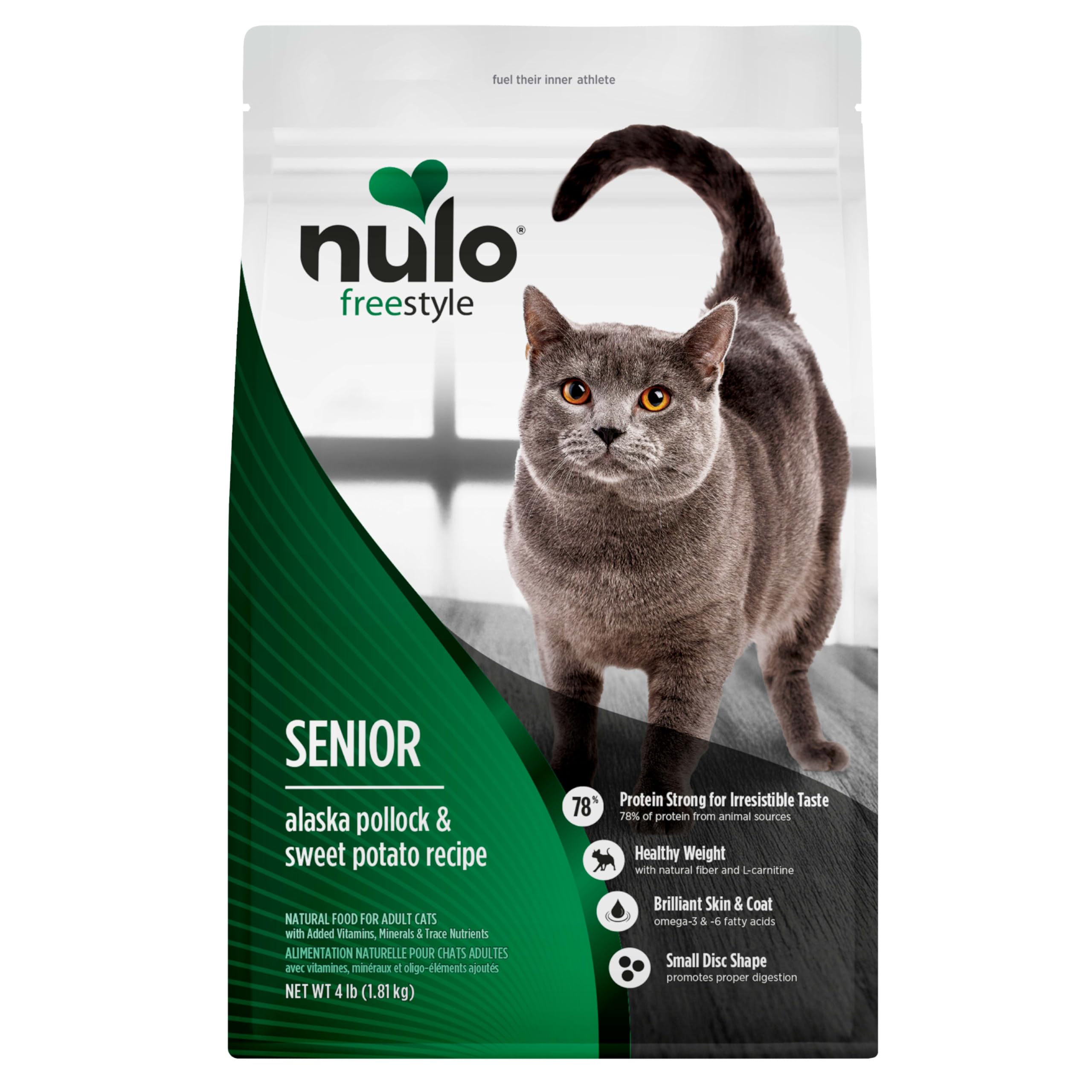 Nulo FreeStyle Senior croquettes Alaska Pollock, soutien musculaire et énergie.