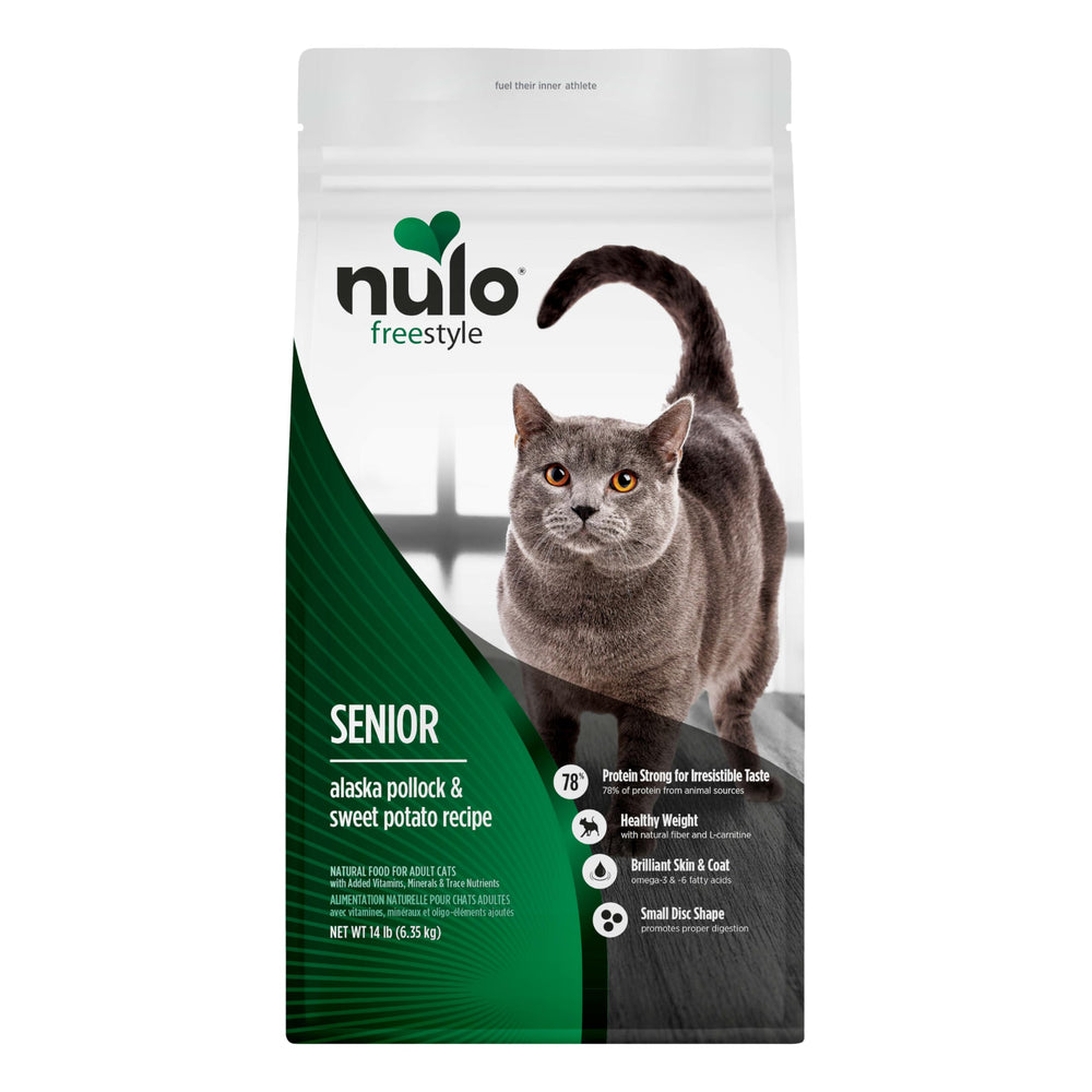 Nulo Freestyle Senior, sac 14 livres Pollock d’Alaska et patate douce, riche en protéines.