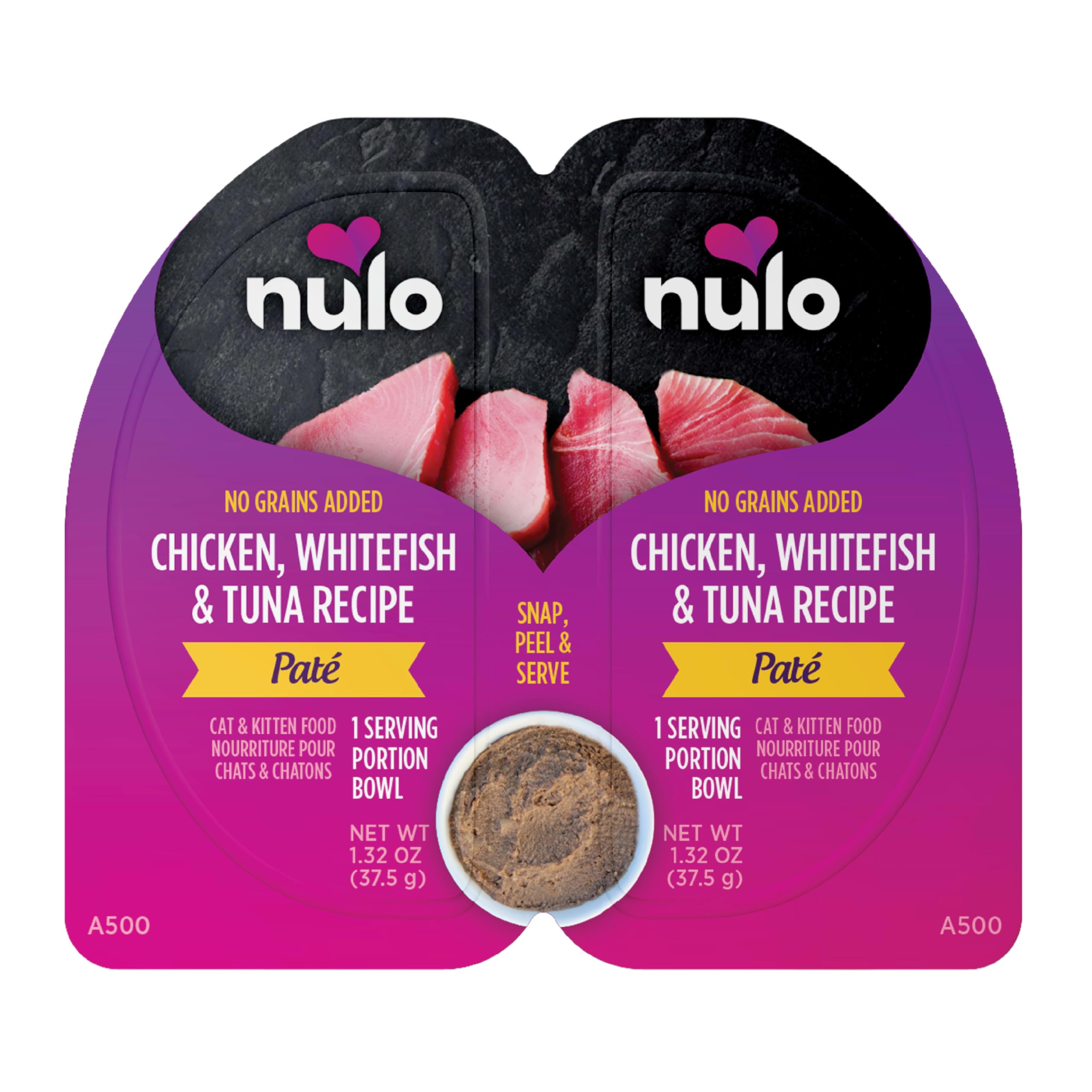 Nulo gobelet divise poulet poisson blanc thon, proteines-relles pour chats gourmands.