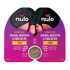 Nulo gobelet divise poulet poisson blanc thon, proteines-relles pour chats gourmands.
