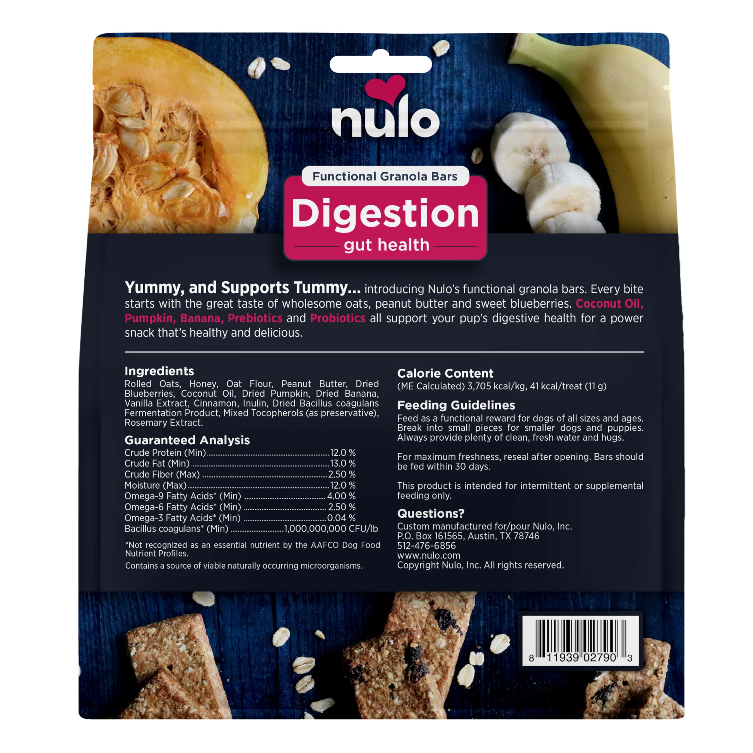 Nulo Granola Bars – fabriqué aux Etats-Unis à Austin, traçabilité et qualité.