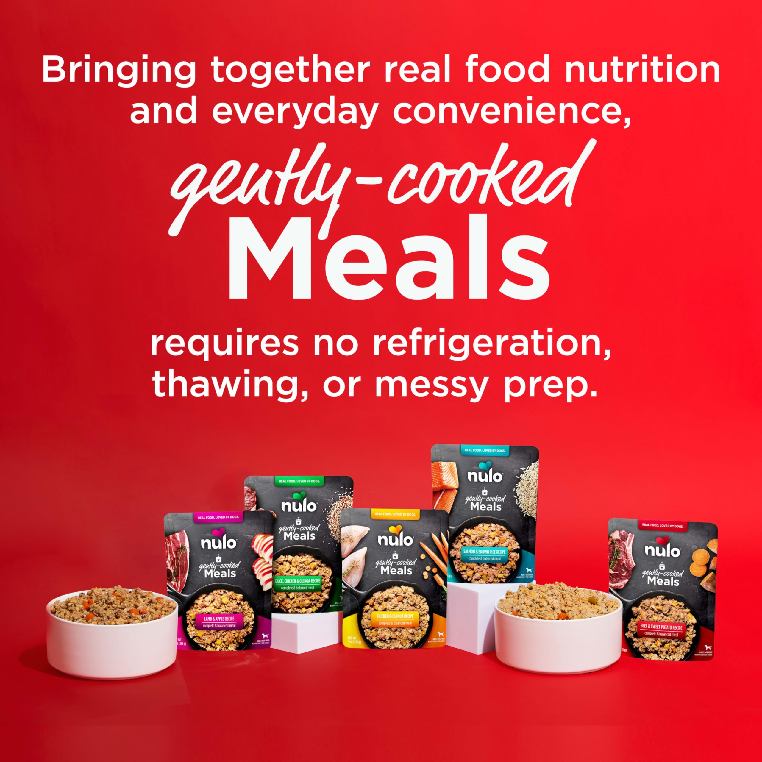 Repas complet pour chien adulte avec bouillon nutritif Nulo.