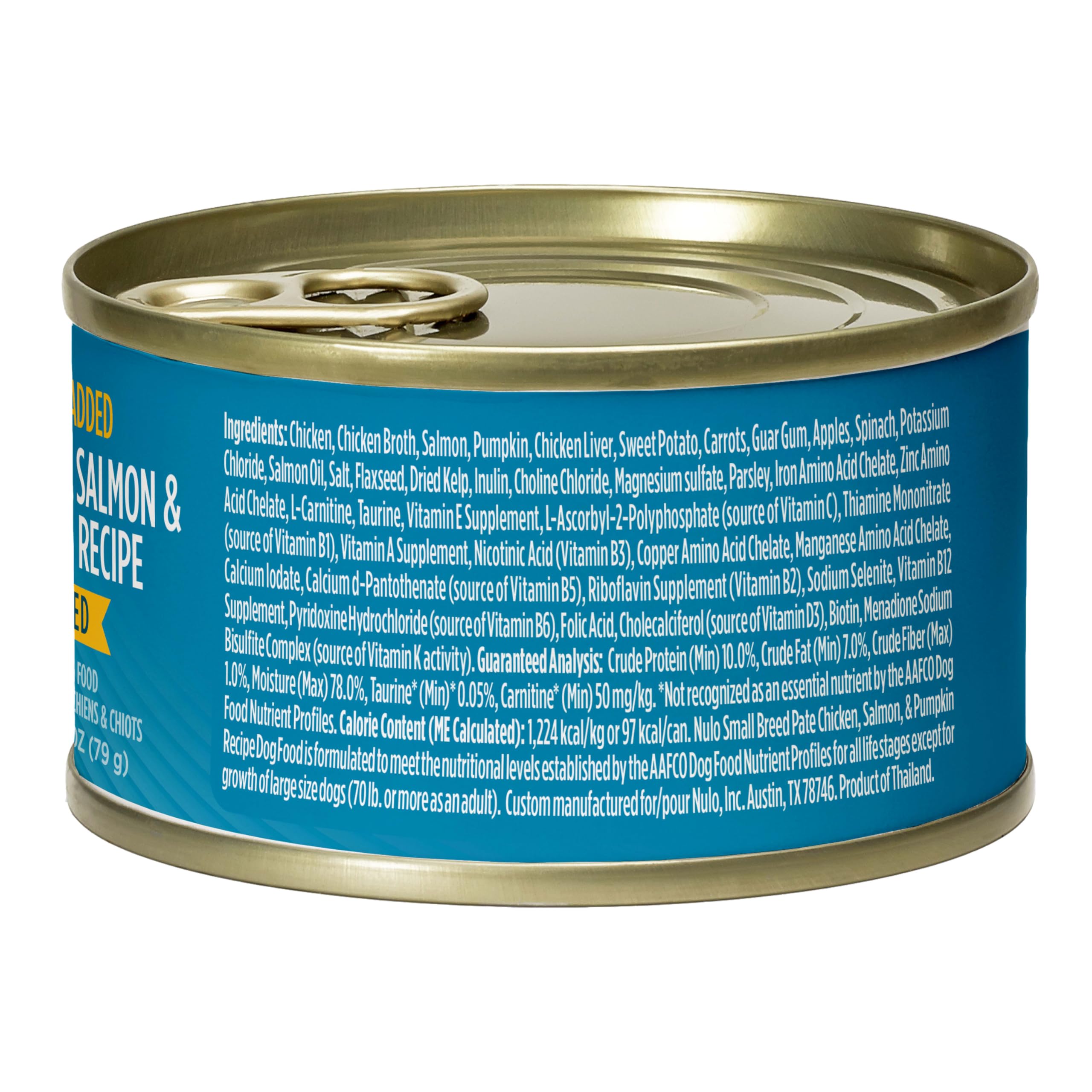 Nulo pâté humide adultes petites races potiron, complément savoureux pour croquettes.